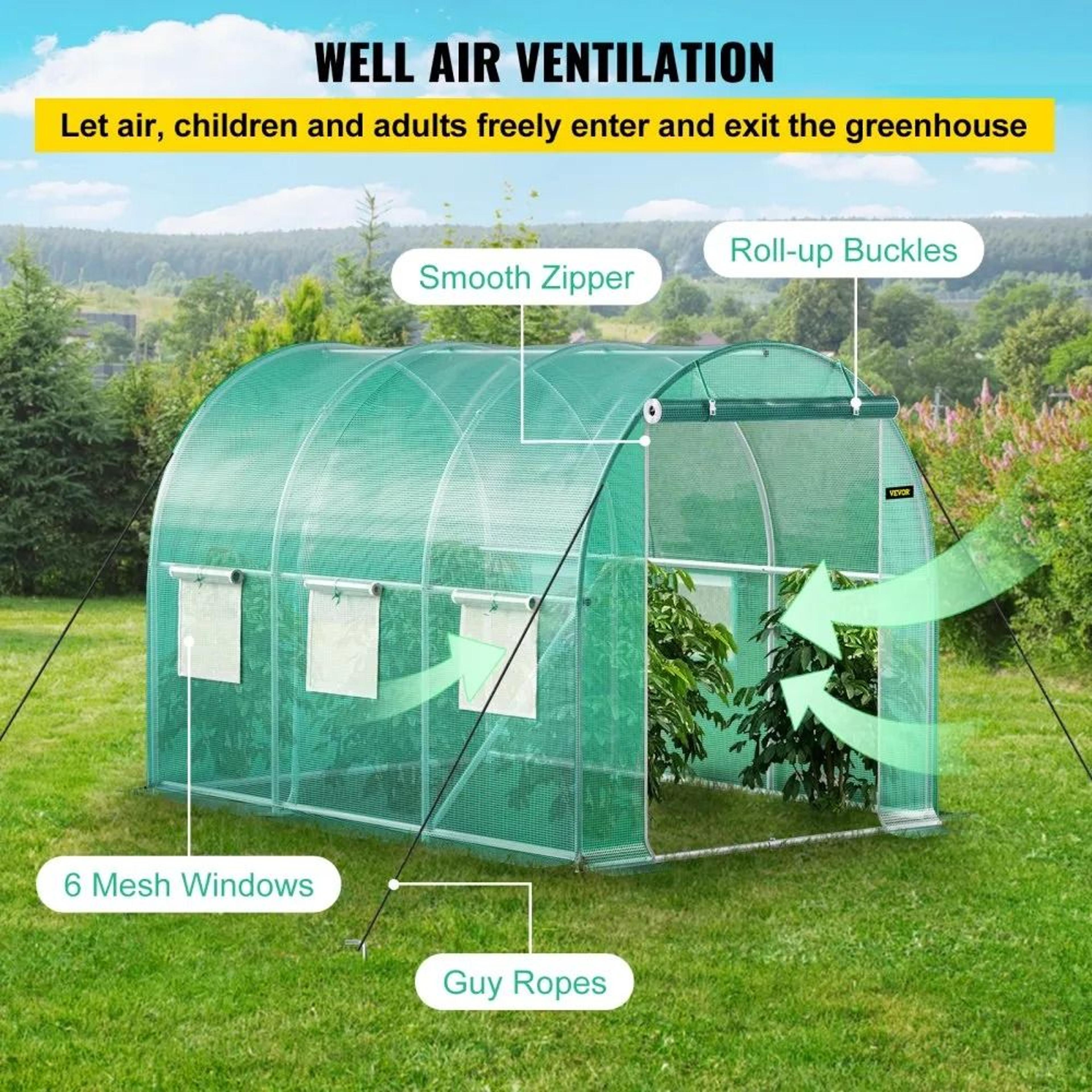 Walk In Tunnel Greenhouse 10x7x7 Ft Waterproof Plant Growing House 3