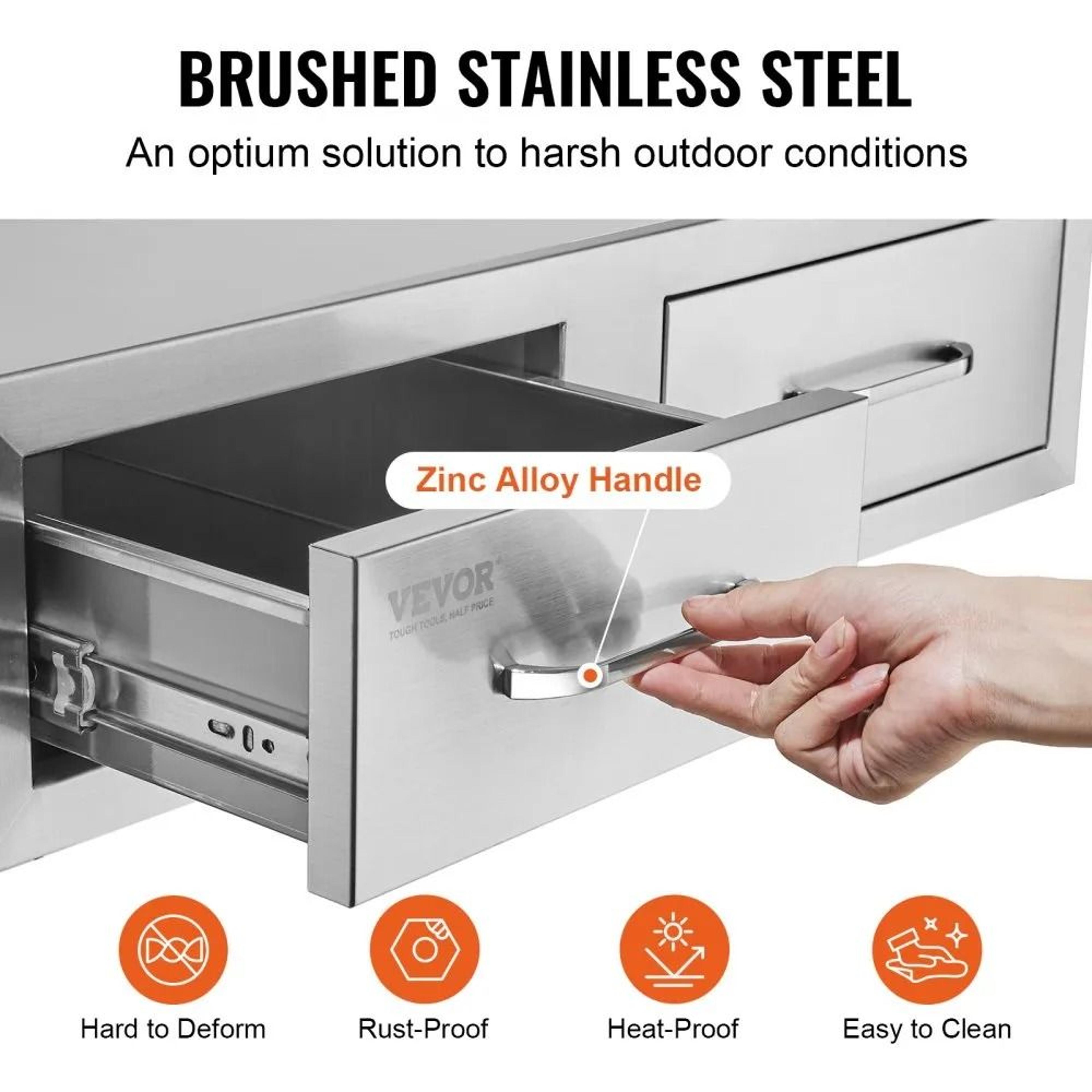 Outdoor Kitchen Drawers 30 Inch Stainless Steel BBQ Island Storage Drawer 2
