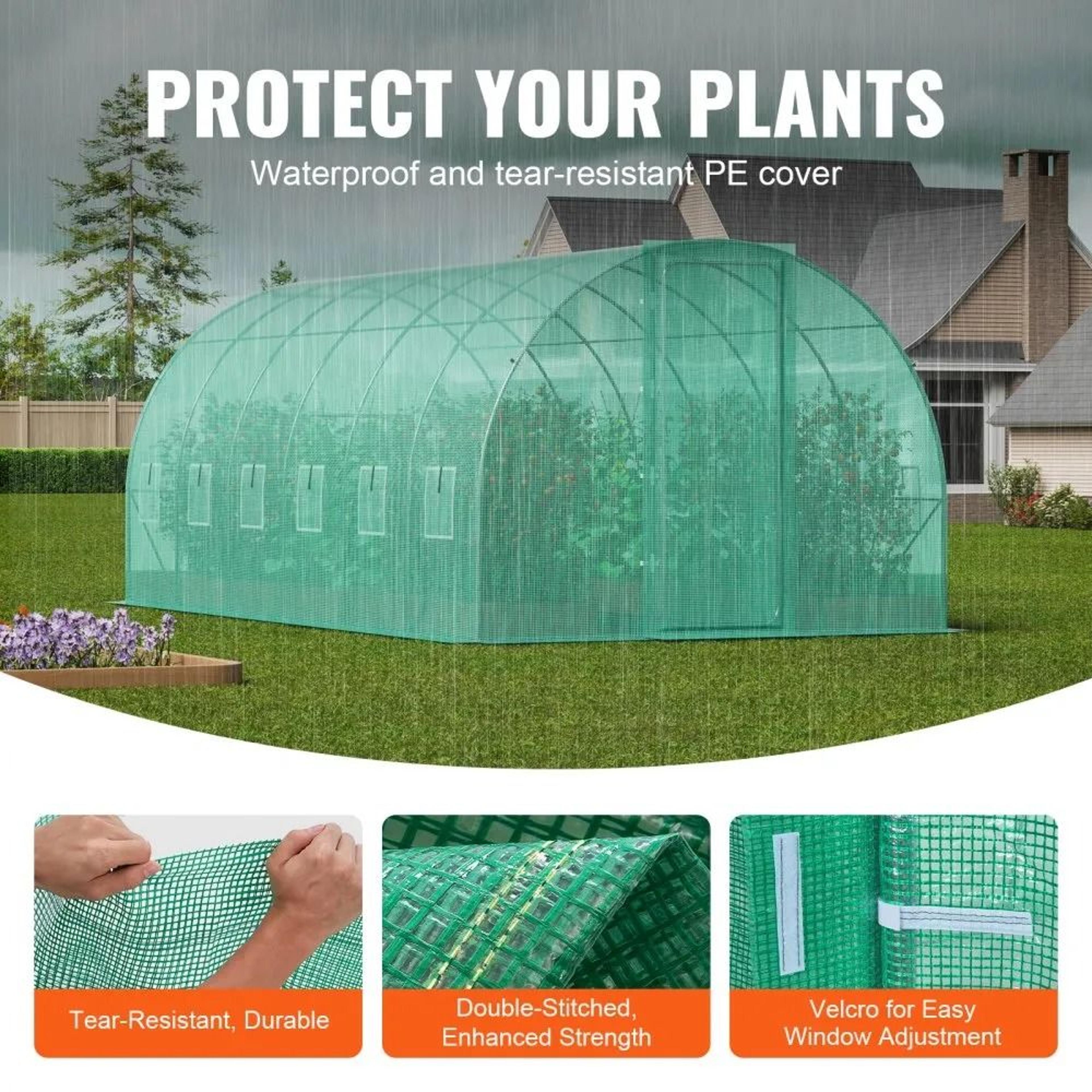 Walk In Tunnel Greenhouse 194x97ft Heavy Duty Hoop House For Year Round Gardening 5