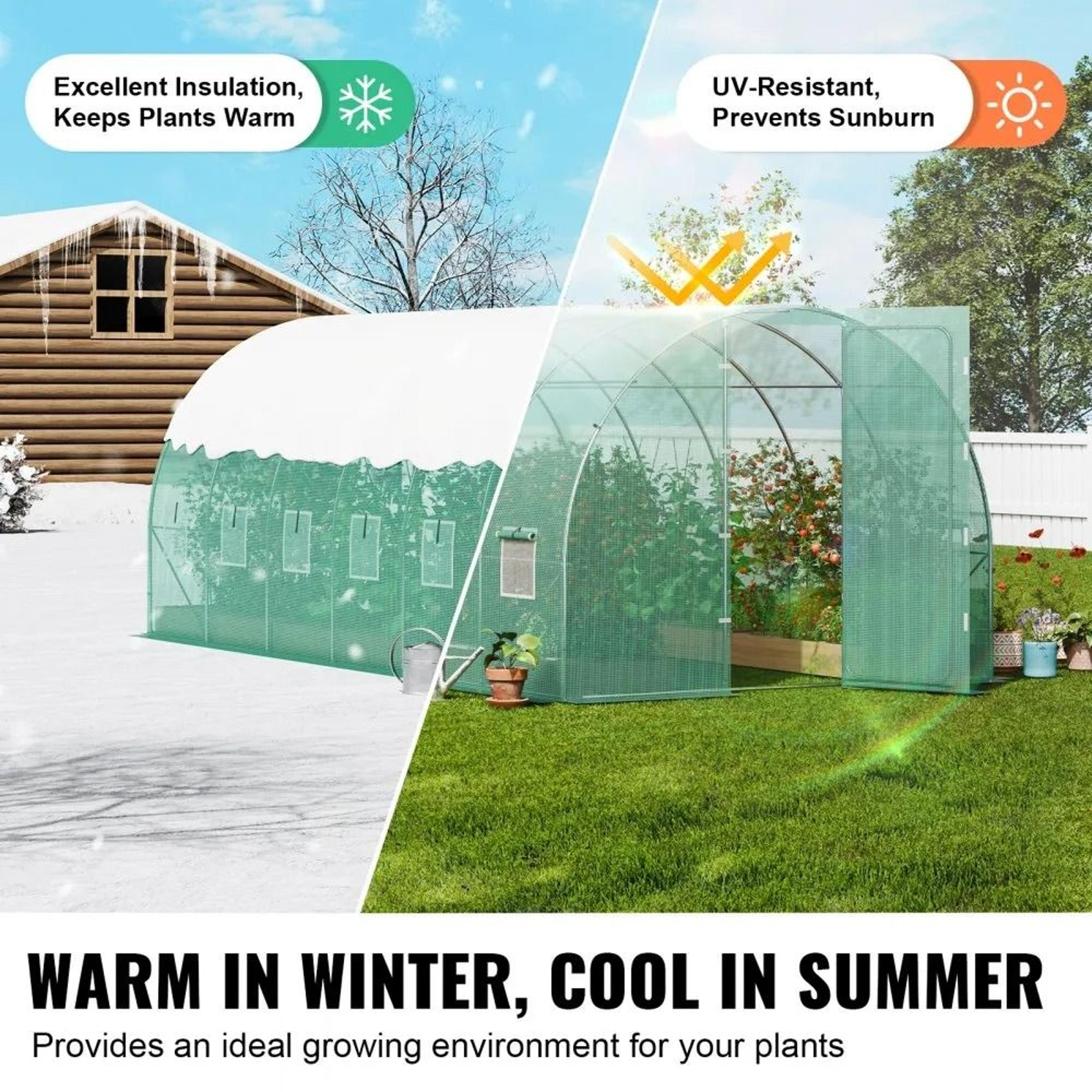 Walk In Tunnel Greenhouse 194x97ft Heavy Duty Hoop House For Year Round Gardening 4