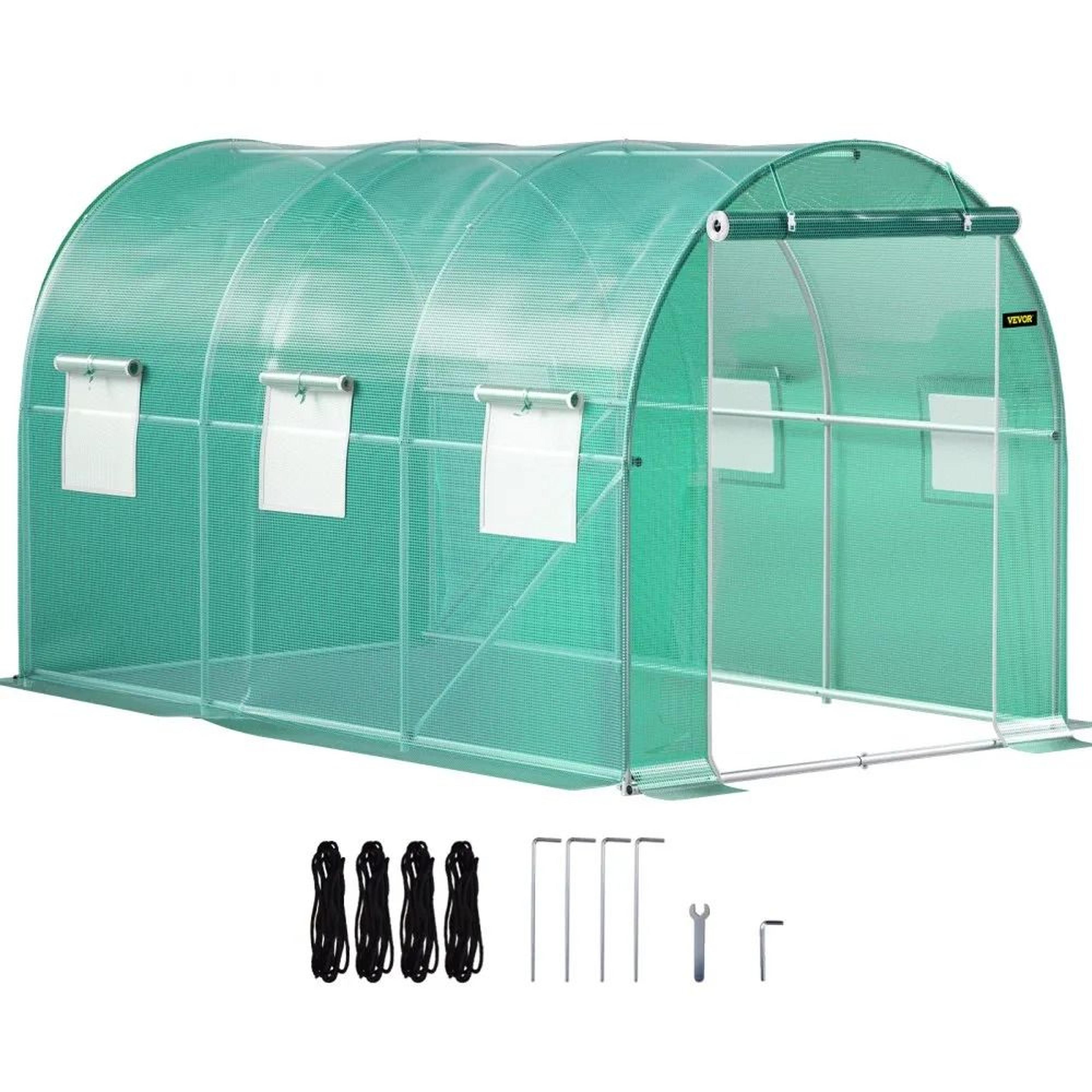 walk in tunnel greenhouse with galvanized frame for year round plant growth