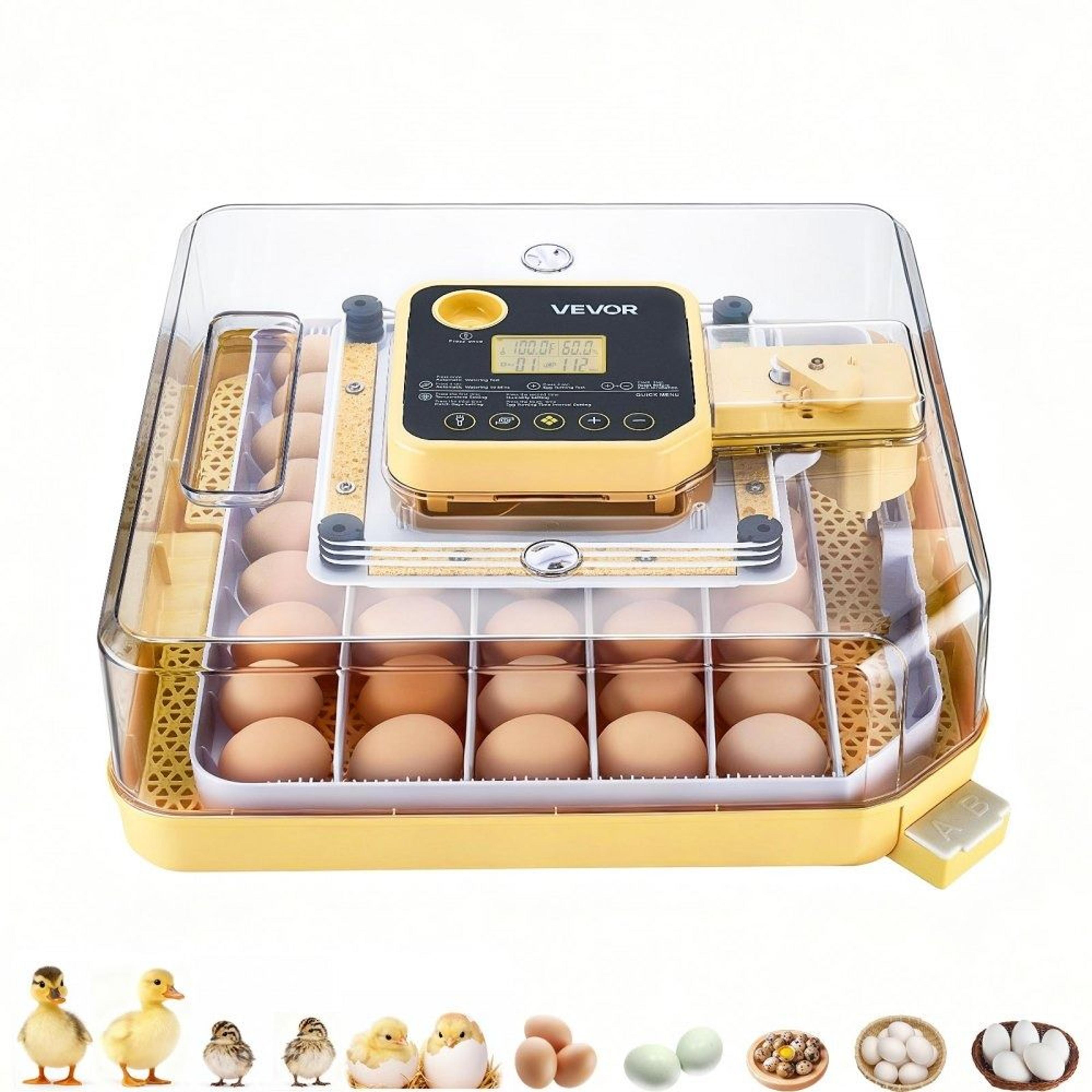 48 egg incubator with automatic egg turner, humidity control and led candler