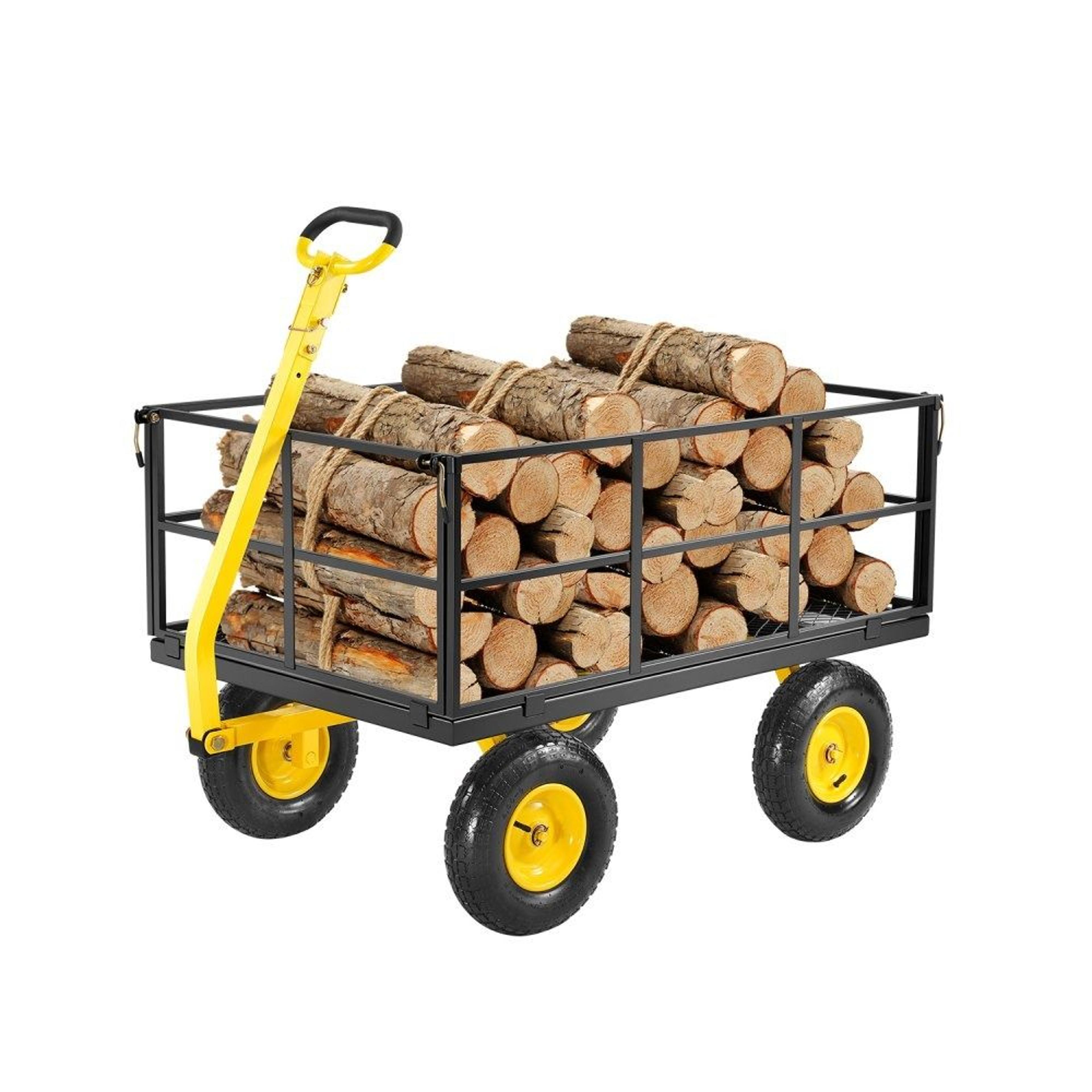 1400 lb heavy duty garden cart 3 in 1 steel utility wagon with all terrain tires