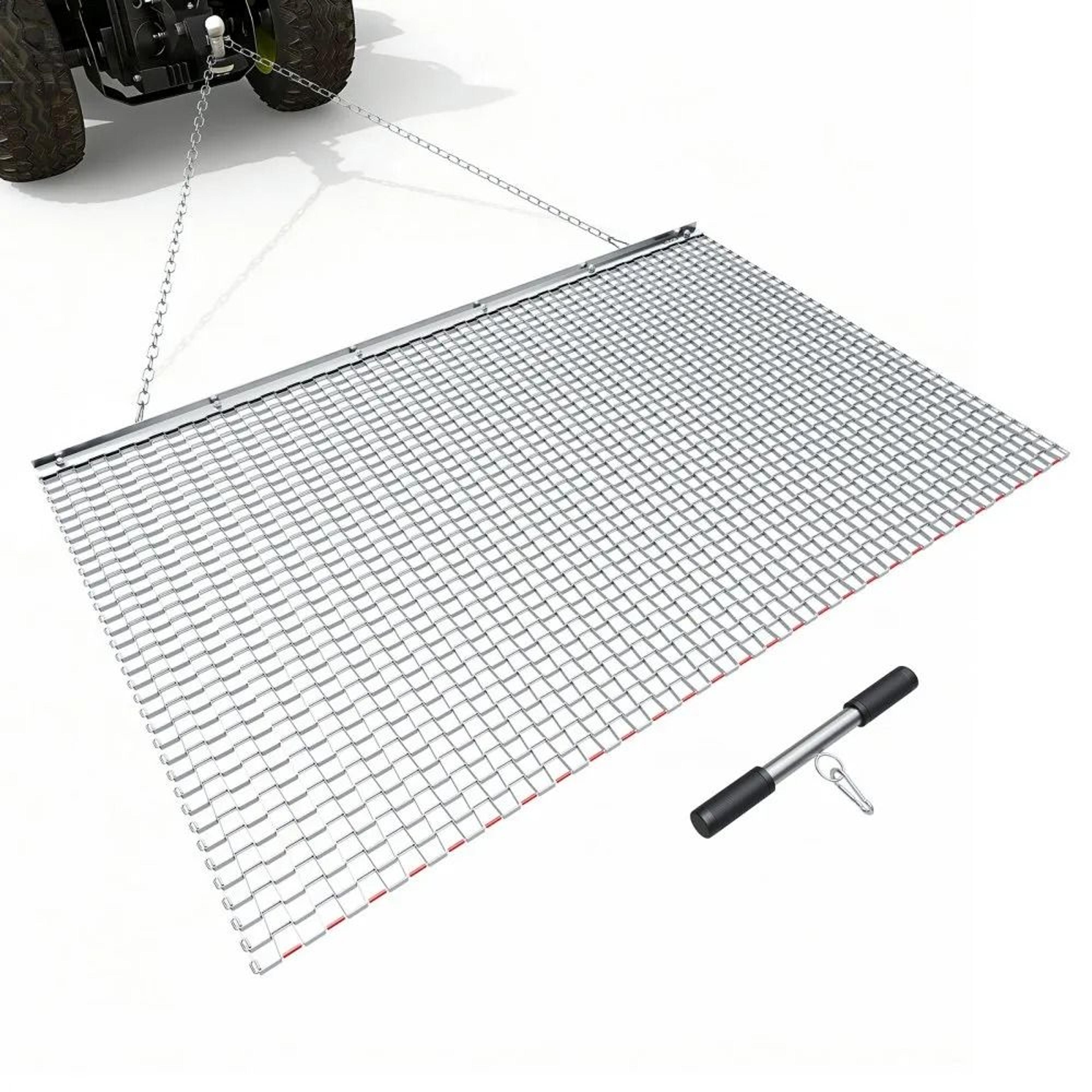 5 x 3 ft drag harrow atv tow behind chain harrow rake for driveway leveling