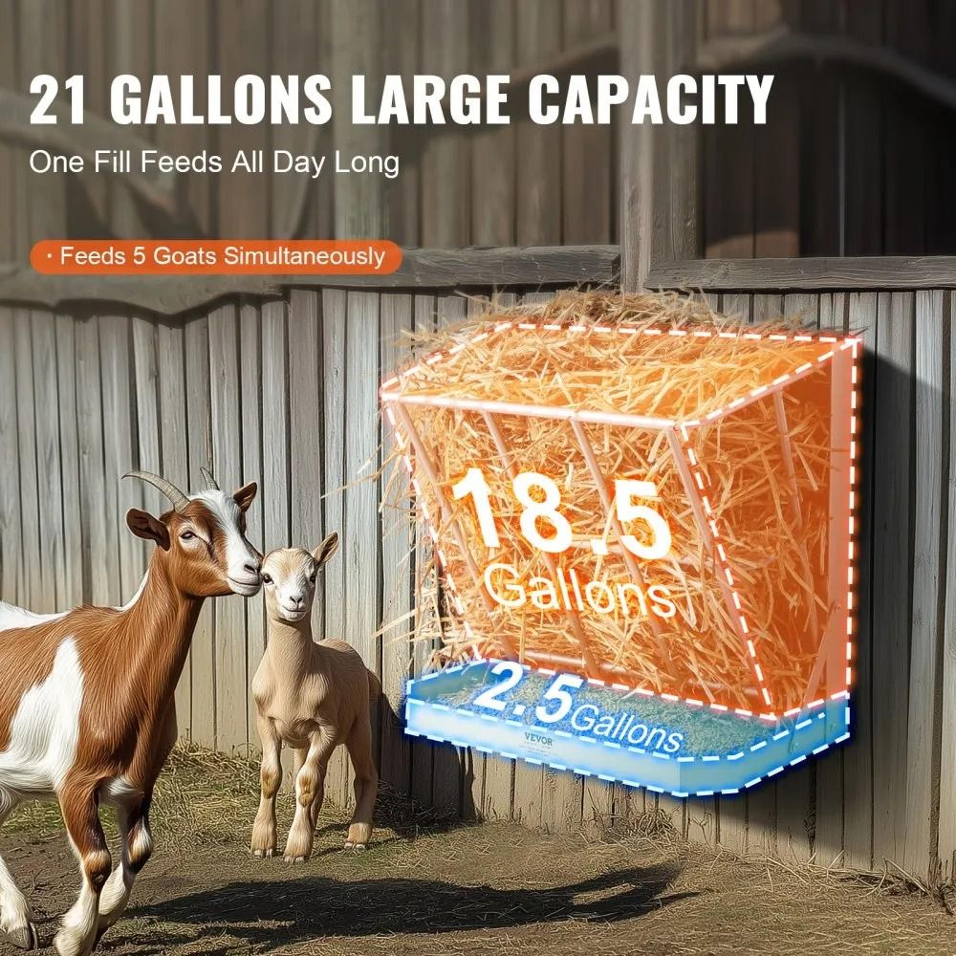 395 Gallon Goat Hay Feeder 2 In 1 Wall Mounted Hay And Grain Feeder 1