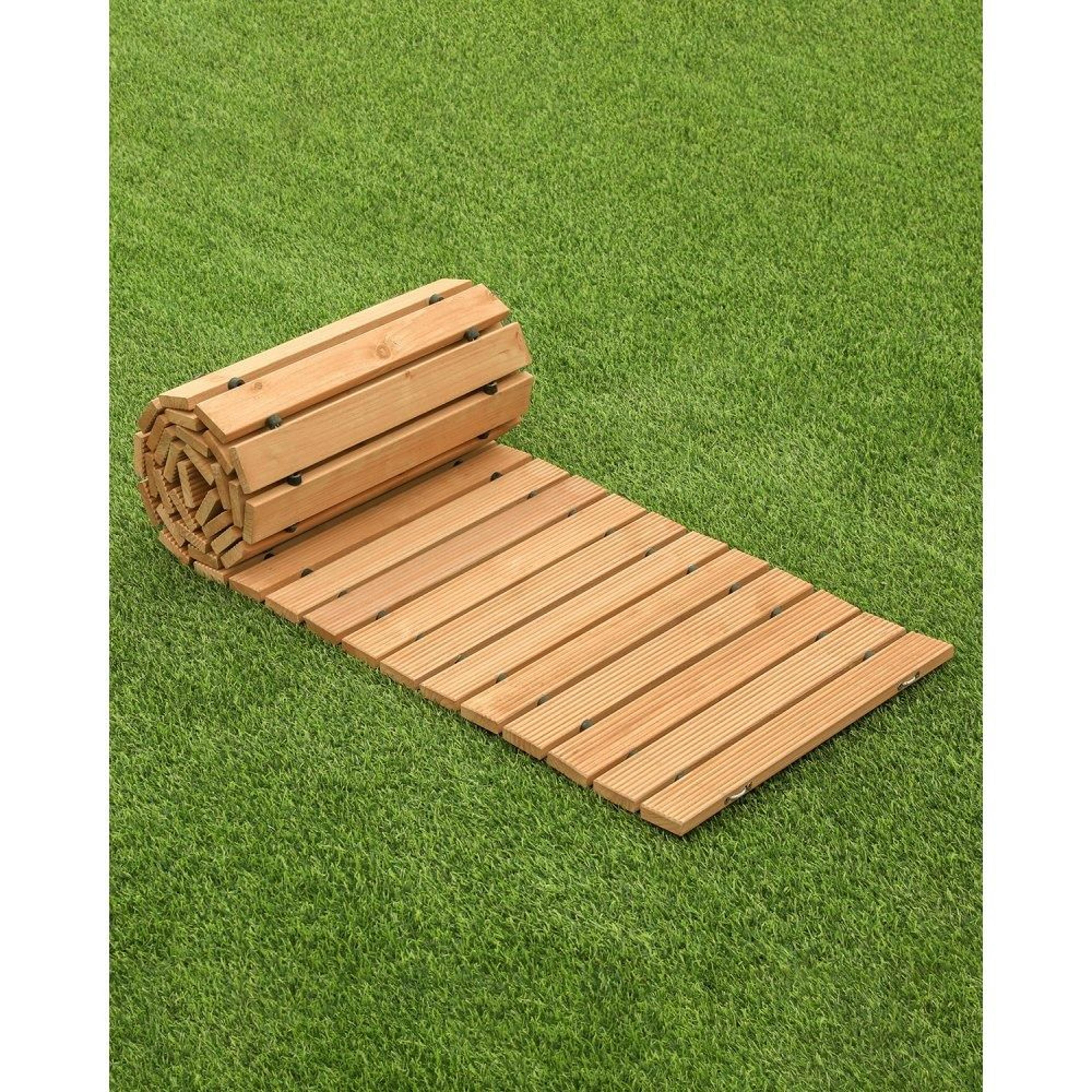 8 ft roll out wooden garden pathway non slip cedar outdoor walkway