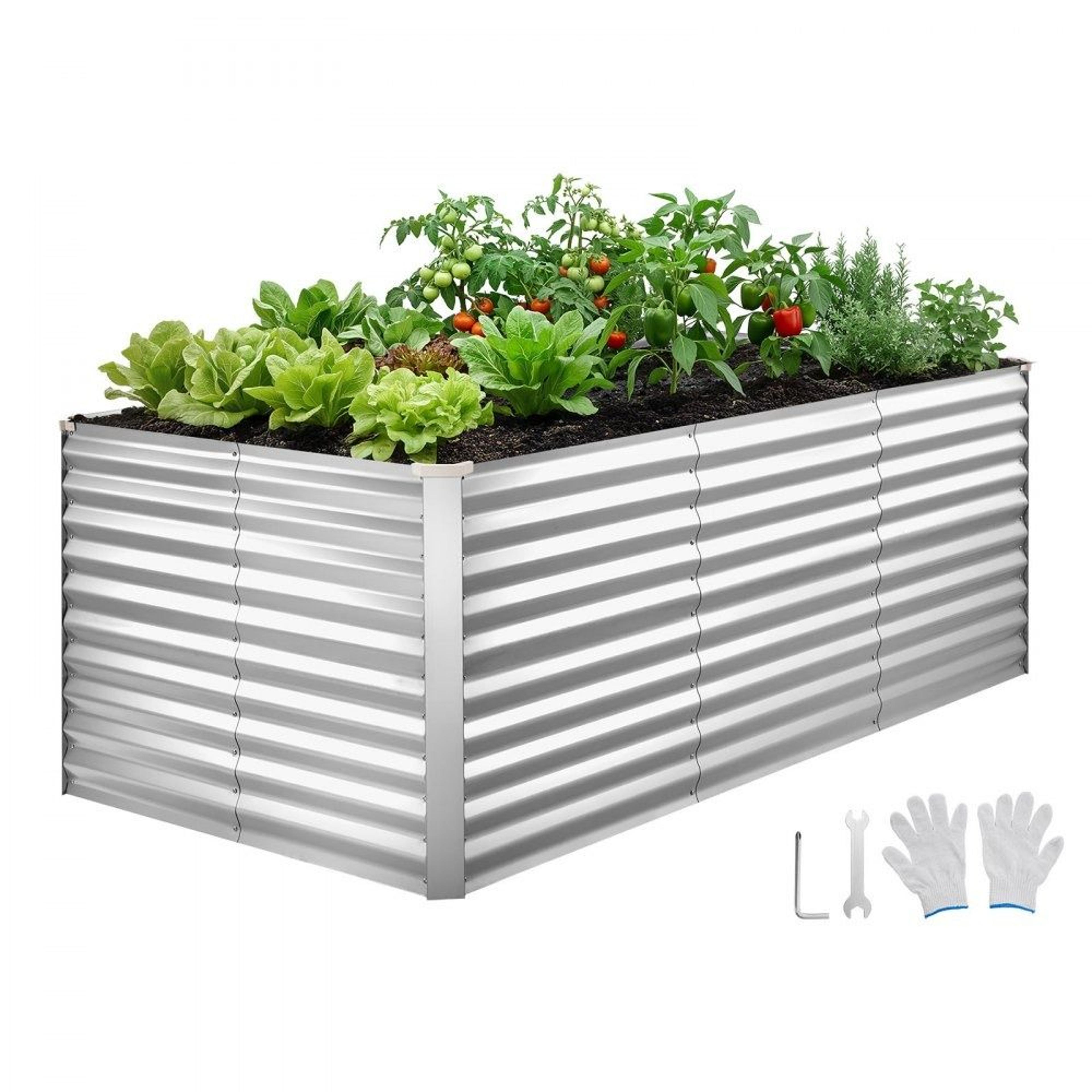 8 x 4 x 3 ft galvanized raised garden bed bottomless metal planter box