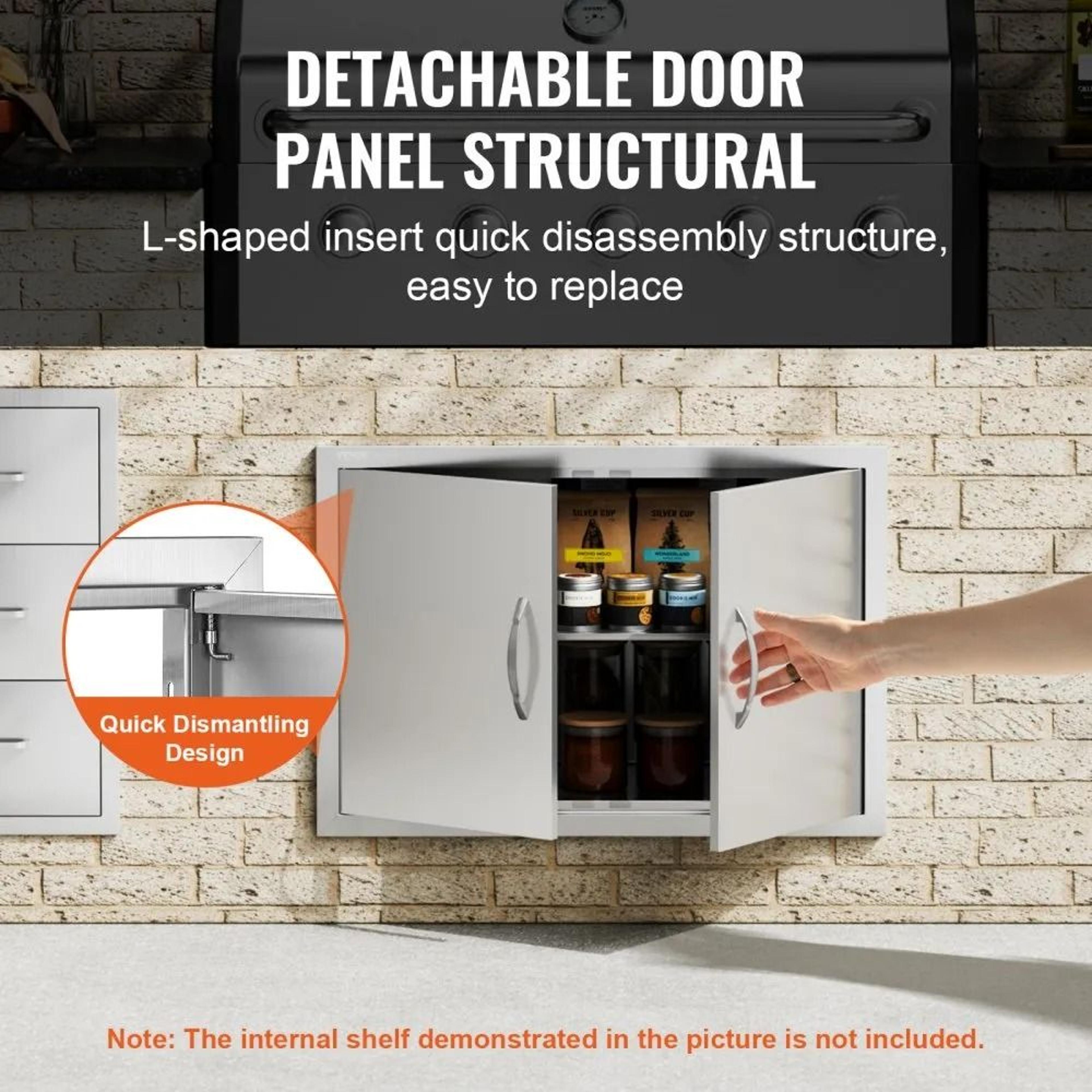 BBQ Access Door 30x21 Inch Stainless Steel Outdoor Kitchen Cabinet Door 4