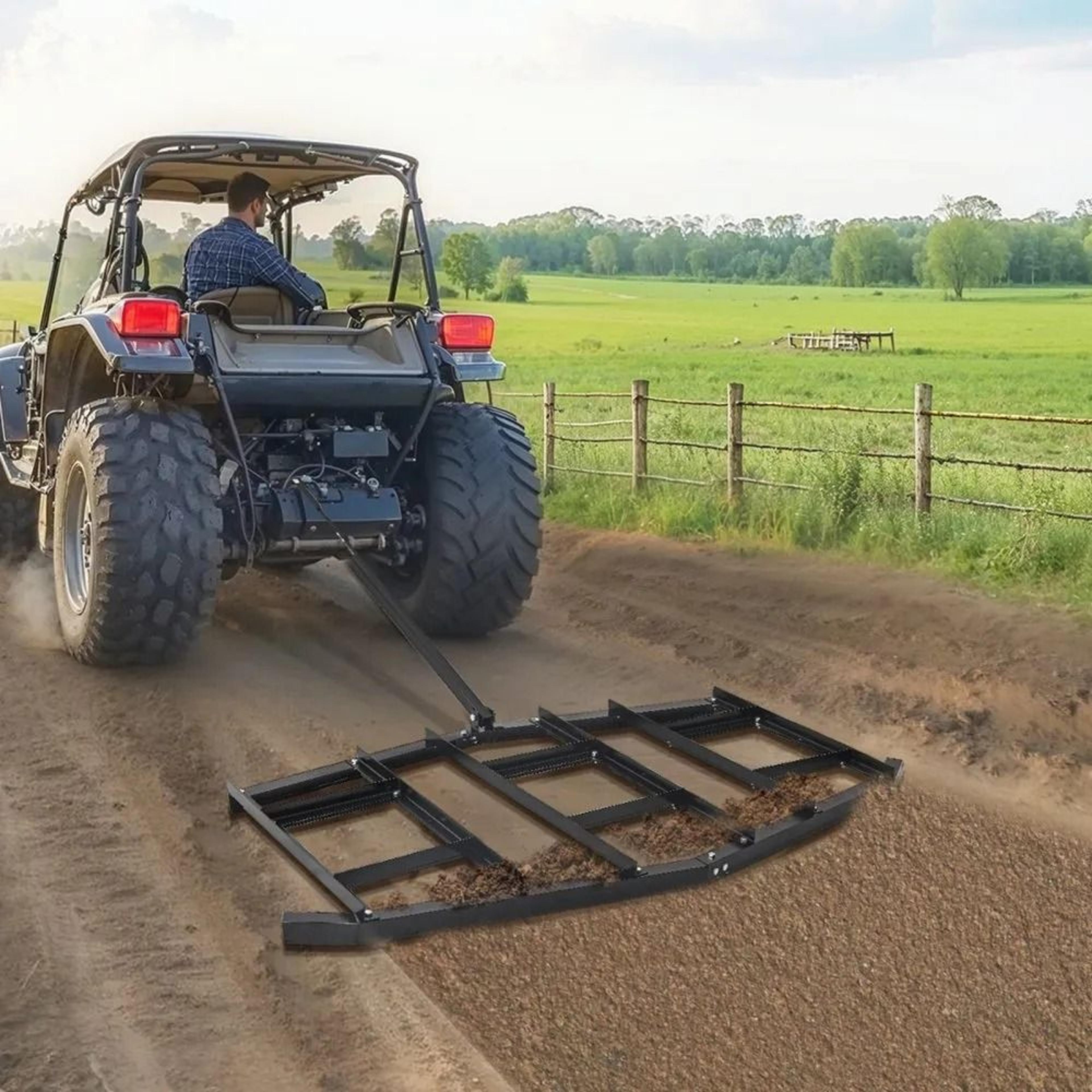 84 Inch Tow Behind Drag Harrow Steel Driveway Grader For ATV UTV Tractor 4