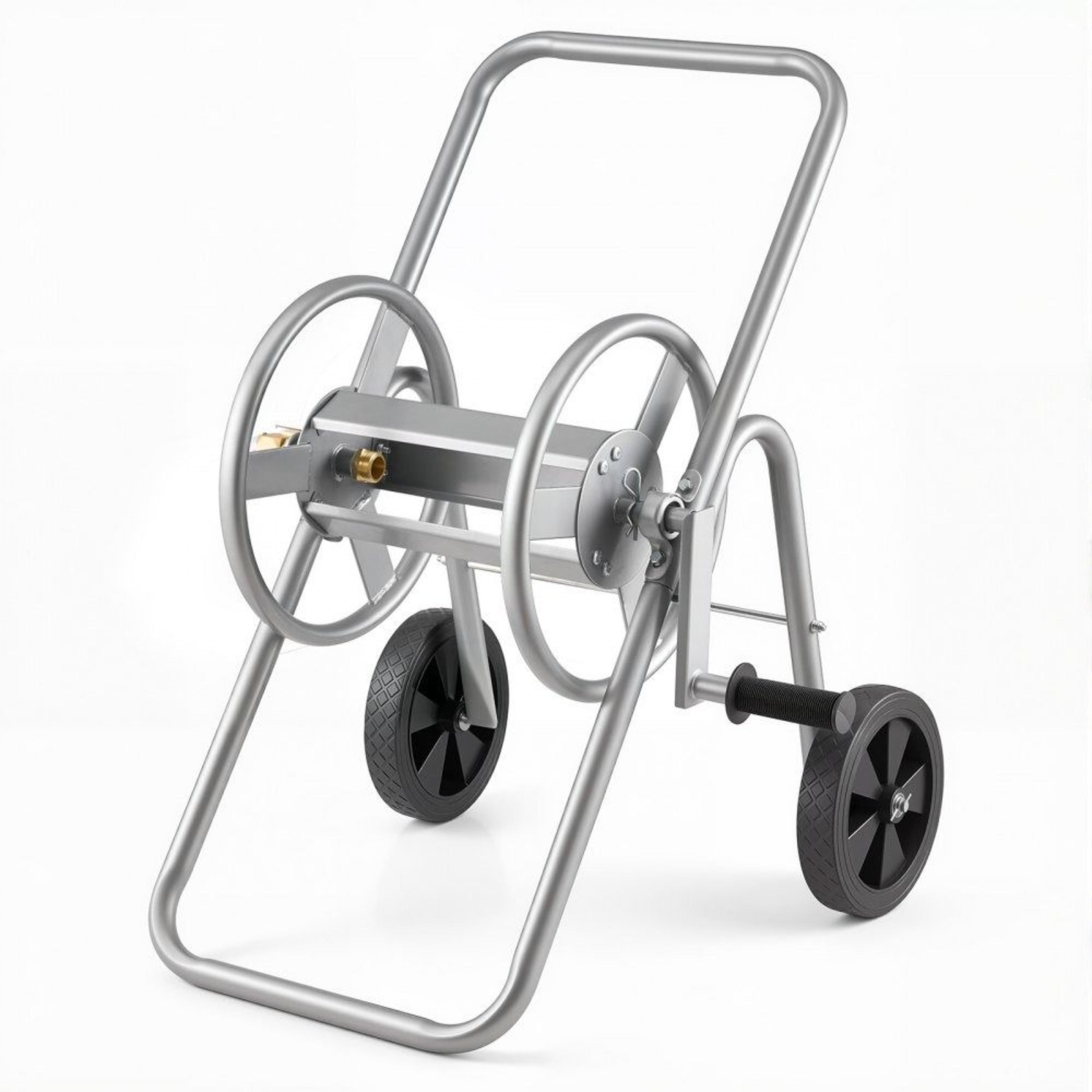 heavy duty garden hose reel cart with wheels 175 ft capacity