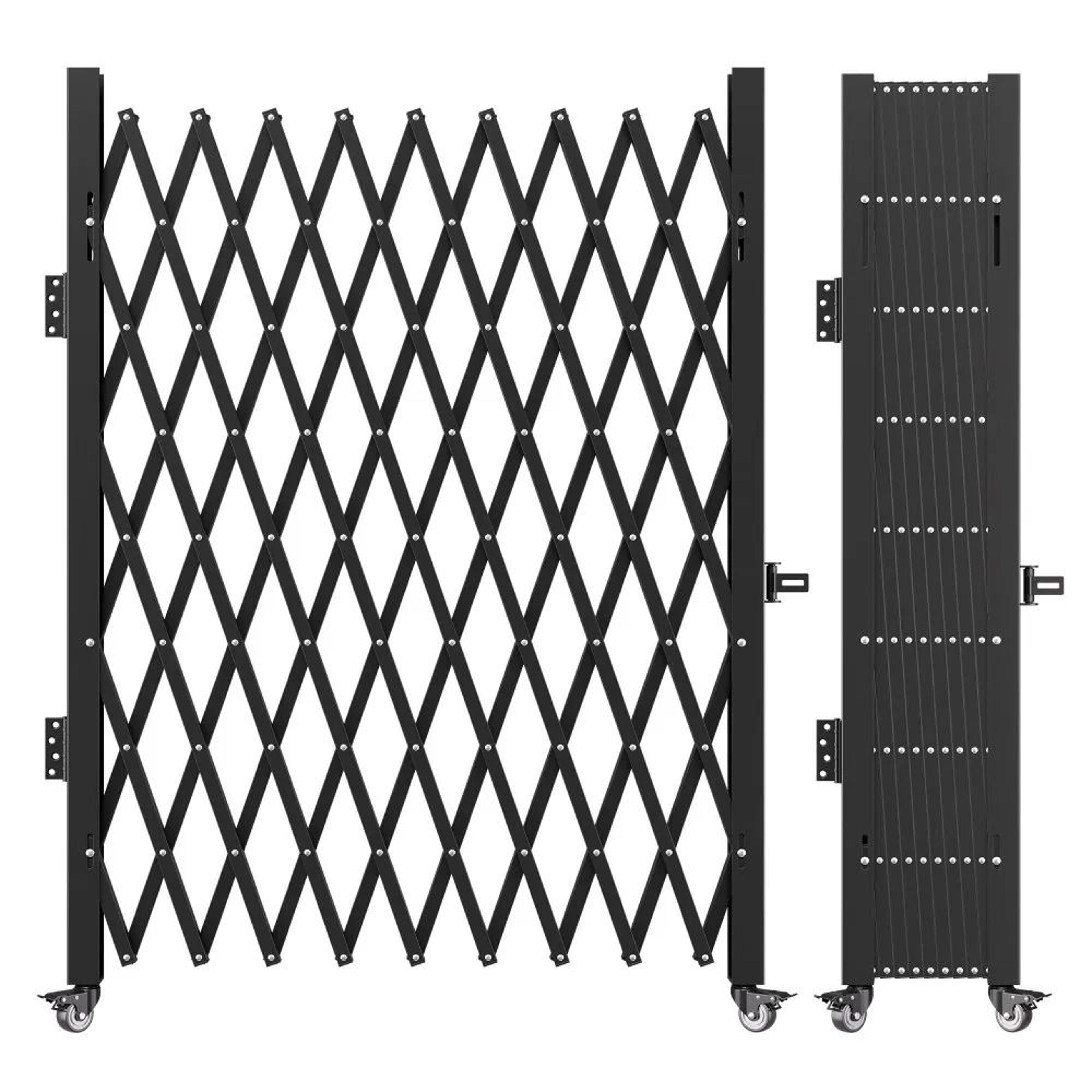 folding security gate steel accordion door gate for garage storefront and industrial safety