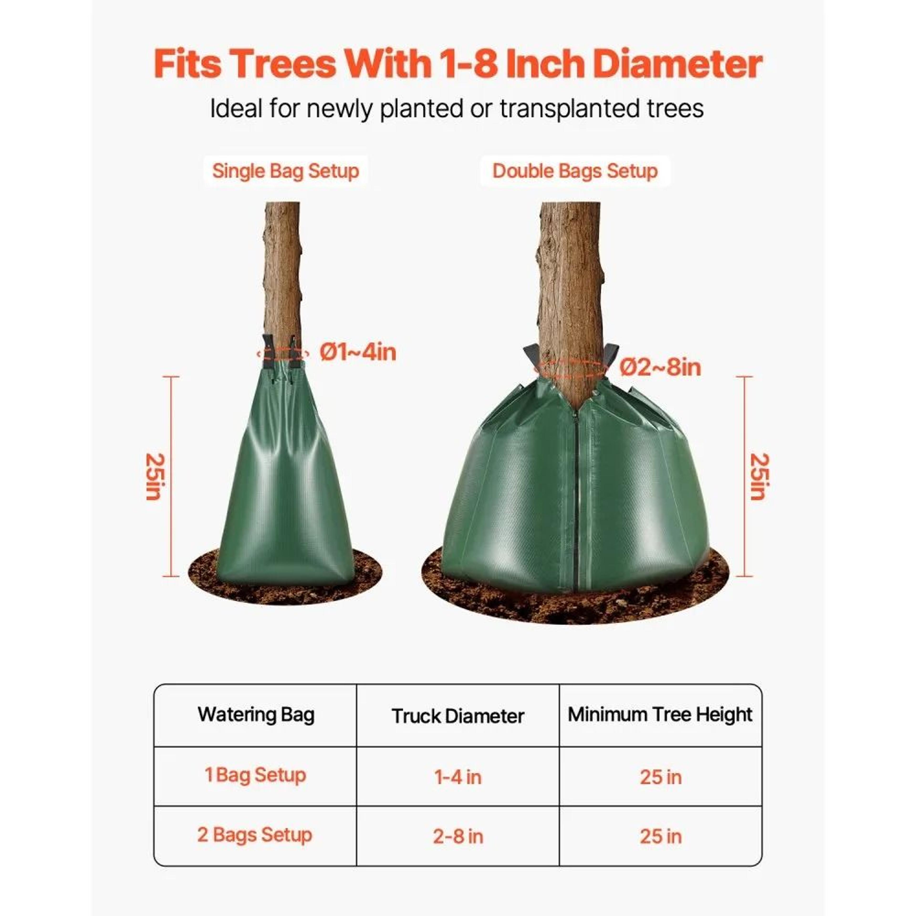 25 Pack 20 Gallon Tree Watering Bag Slow Release Irrigation System 6