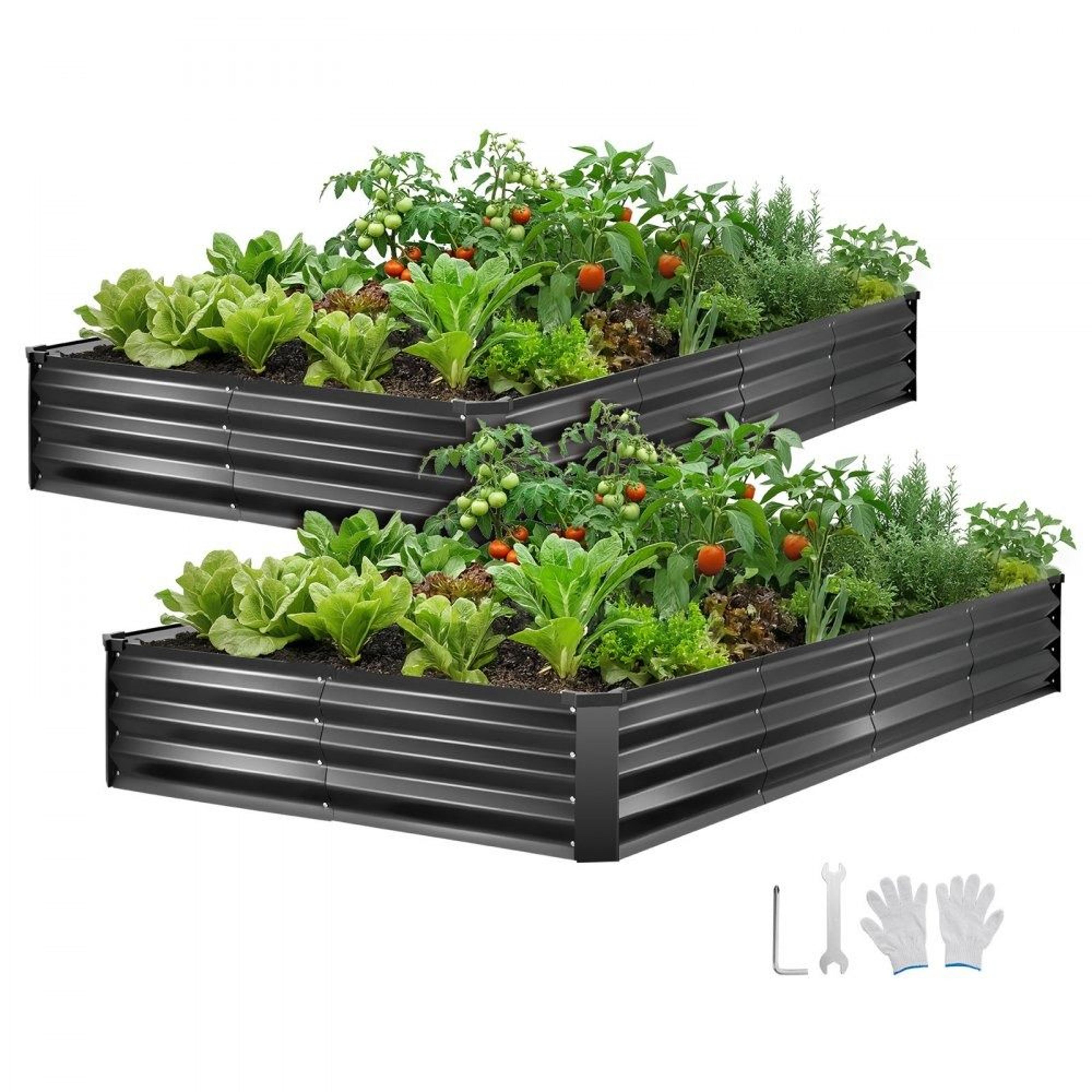 2 pack 8x4x1 ft galvanized raised garden beds metal planter box
