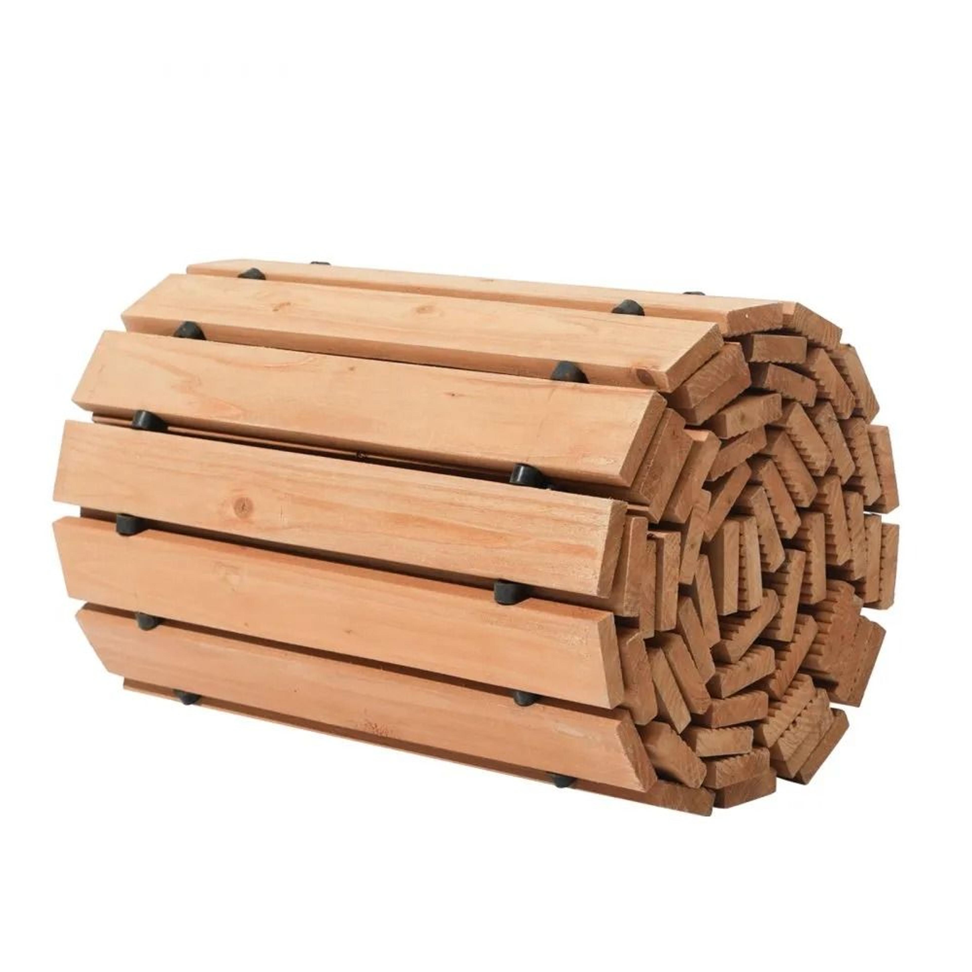 wooden garden pathway 12 ft cedar roll out non slip outdoor walkway