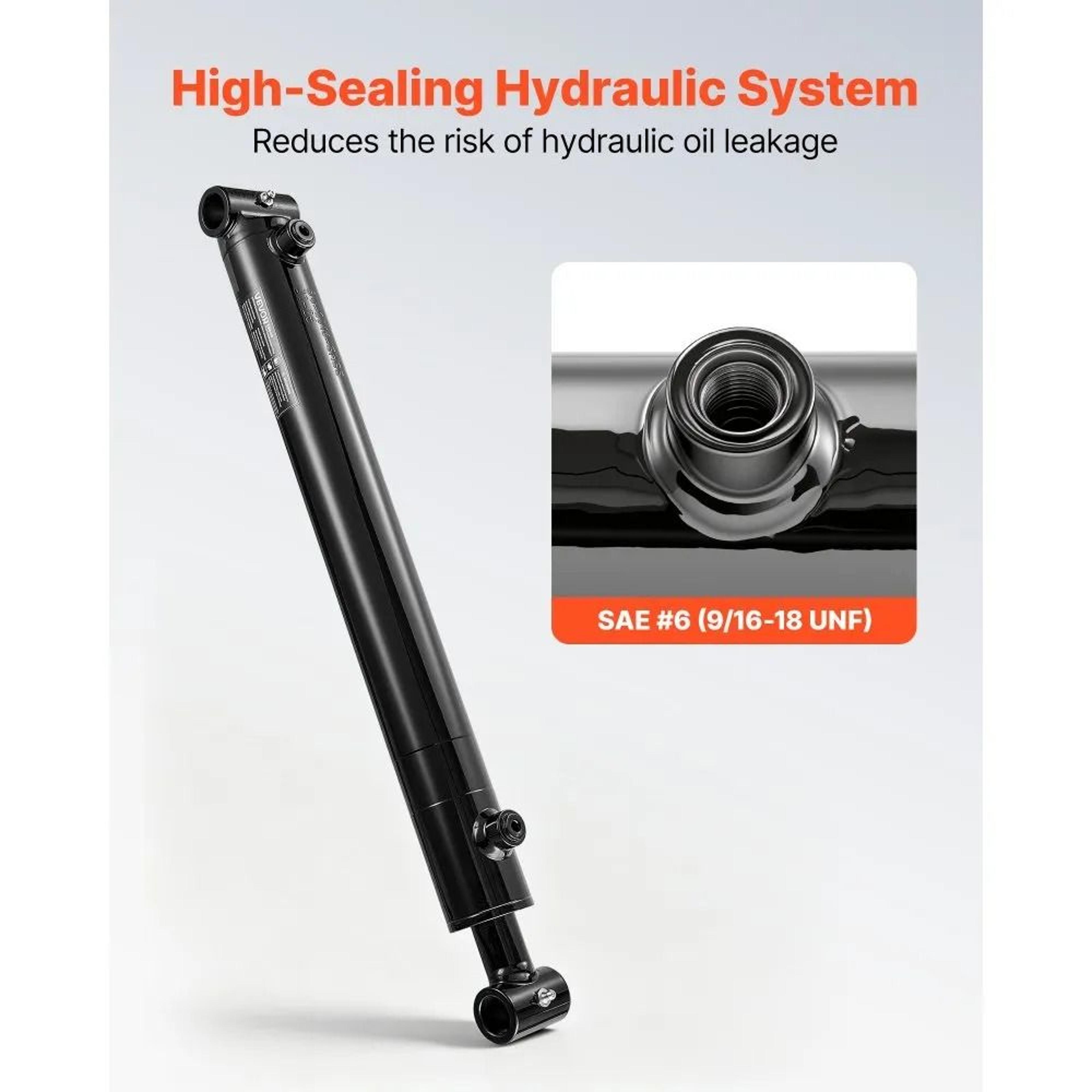 Double Acting Hydraulic Cylinder 2 X 16 Inch 3500 PSI Heavy Duty Replacement 4