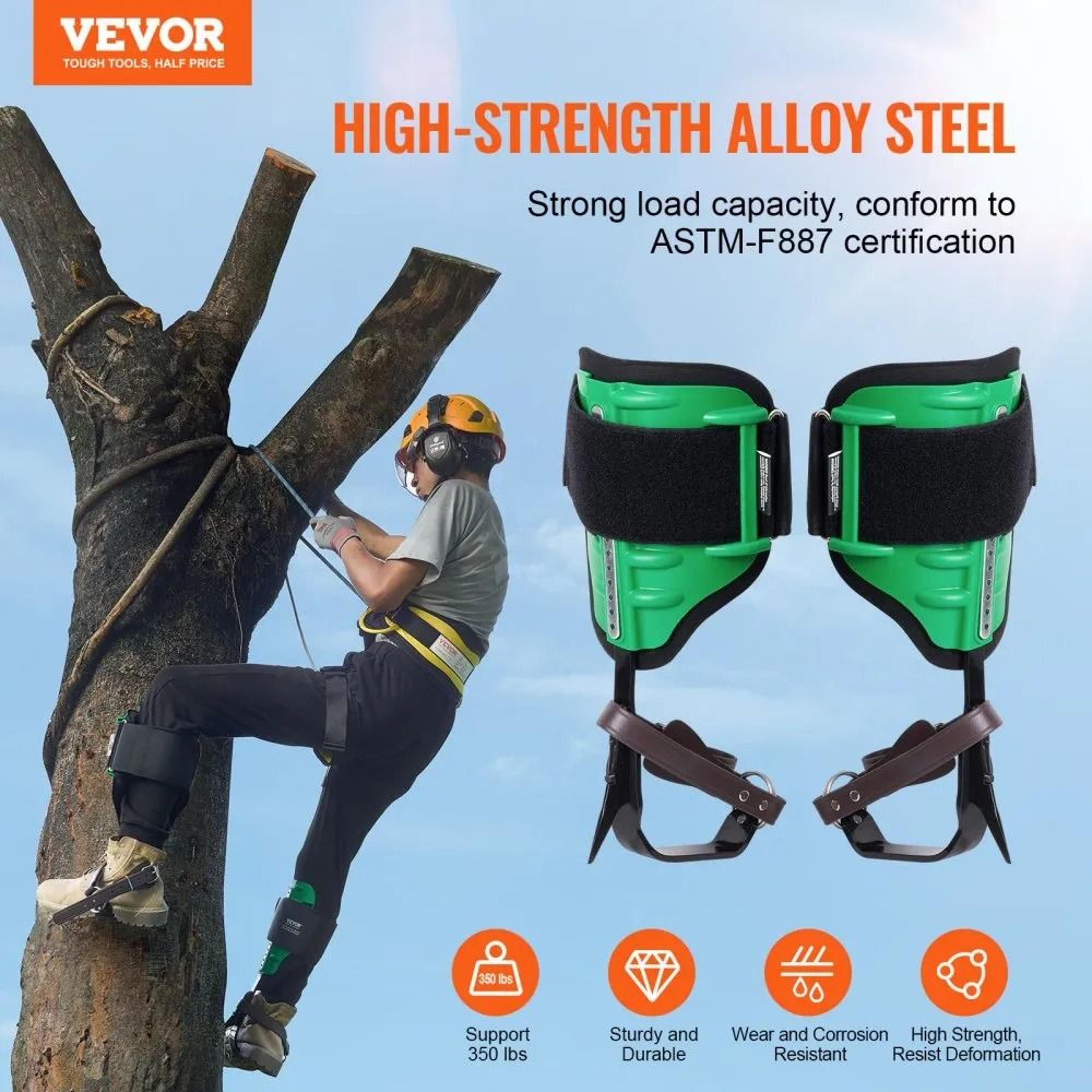 Tree Climbing Spikes 350lbs Alloy Steel Climbing Spurs Arborist Gear 2