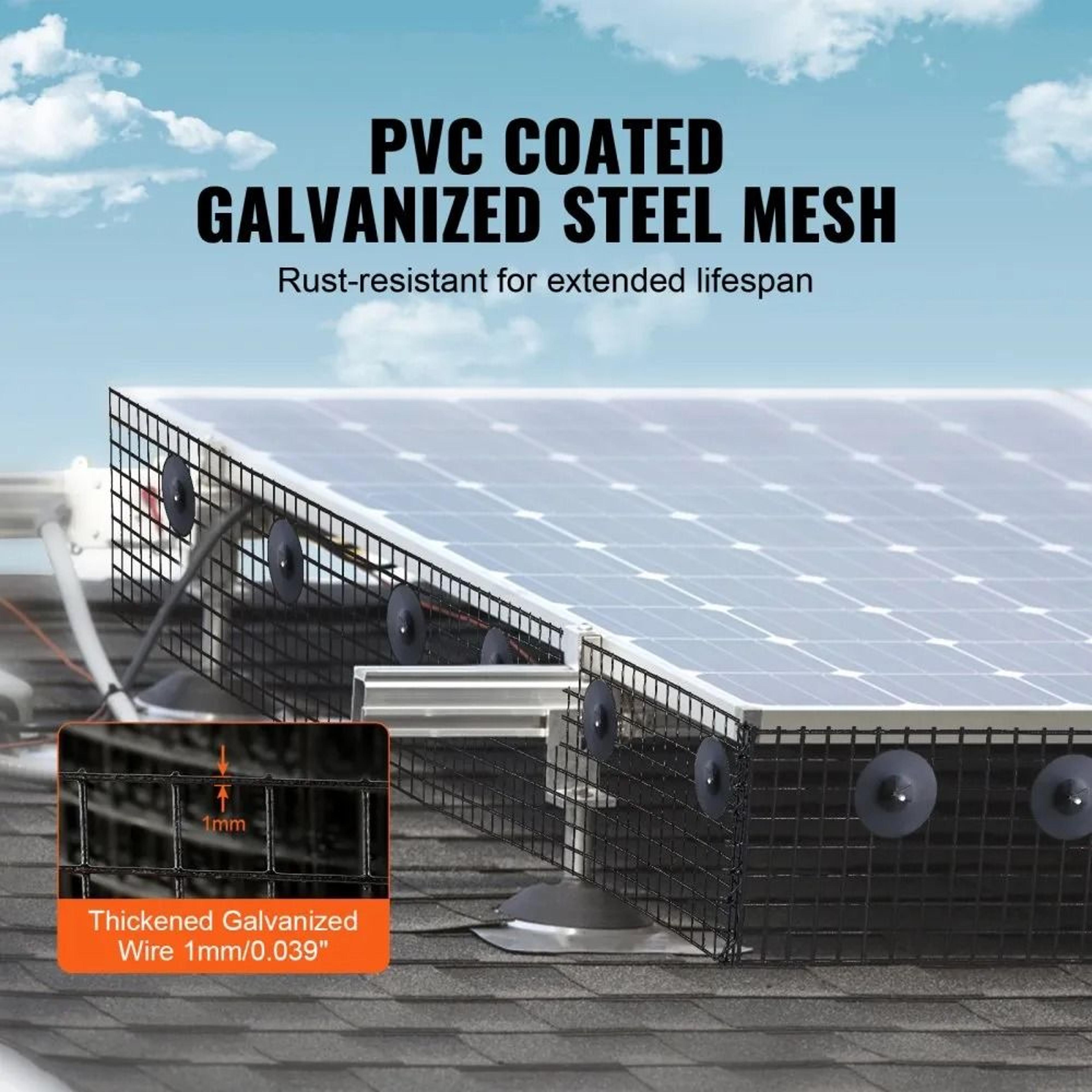6 Inch X 100 Ft Solar Panel Bird Guard Critter Guard PVC Coated Wire Mesh Kit 1