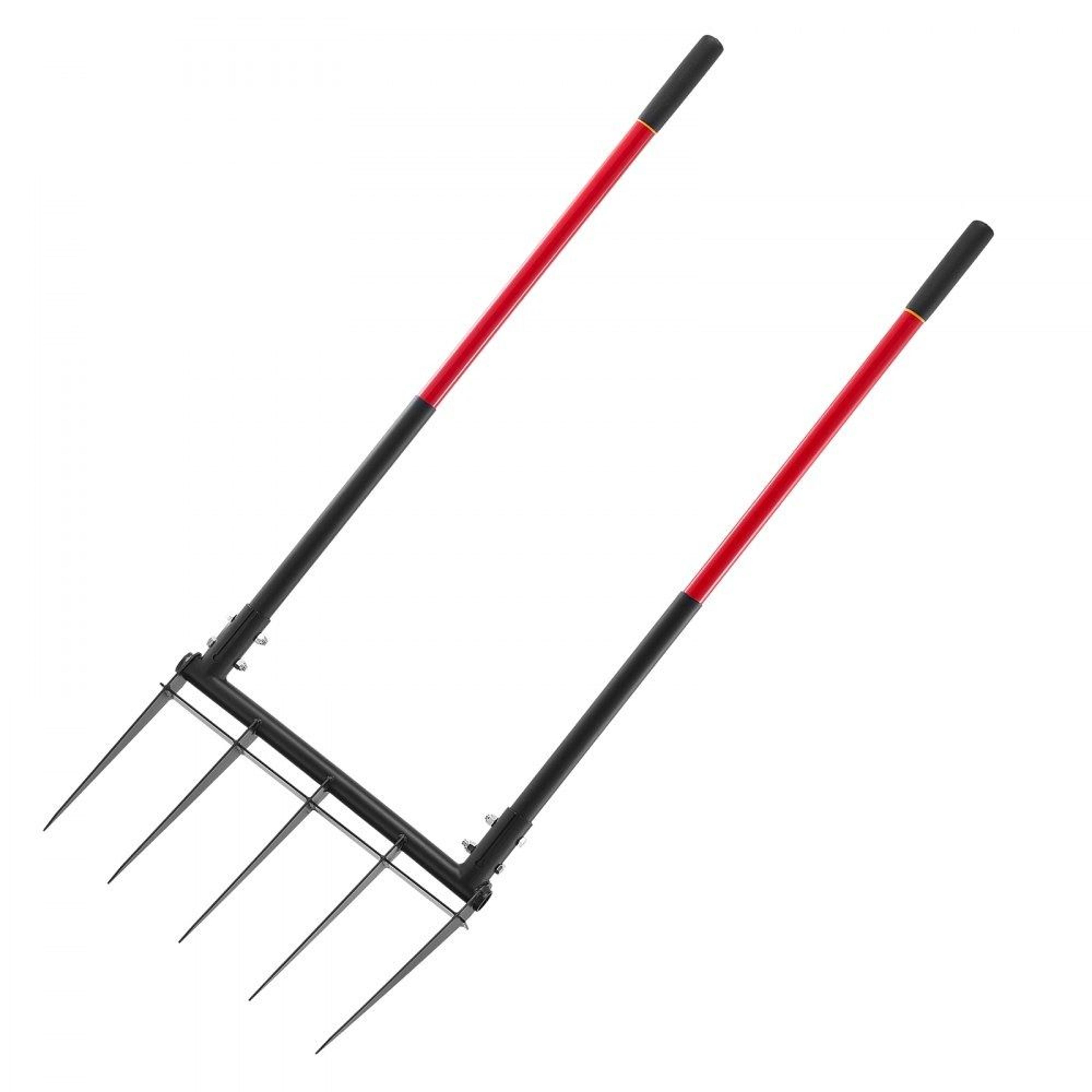 5 tine broad fork heavy duty garden fork with dual fiberglass handles
