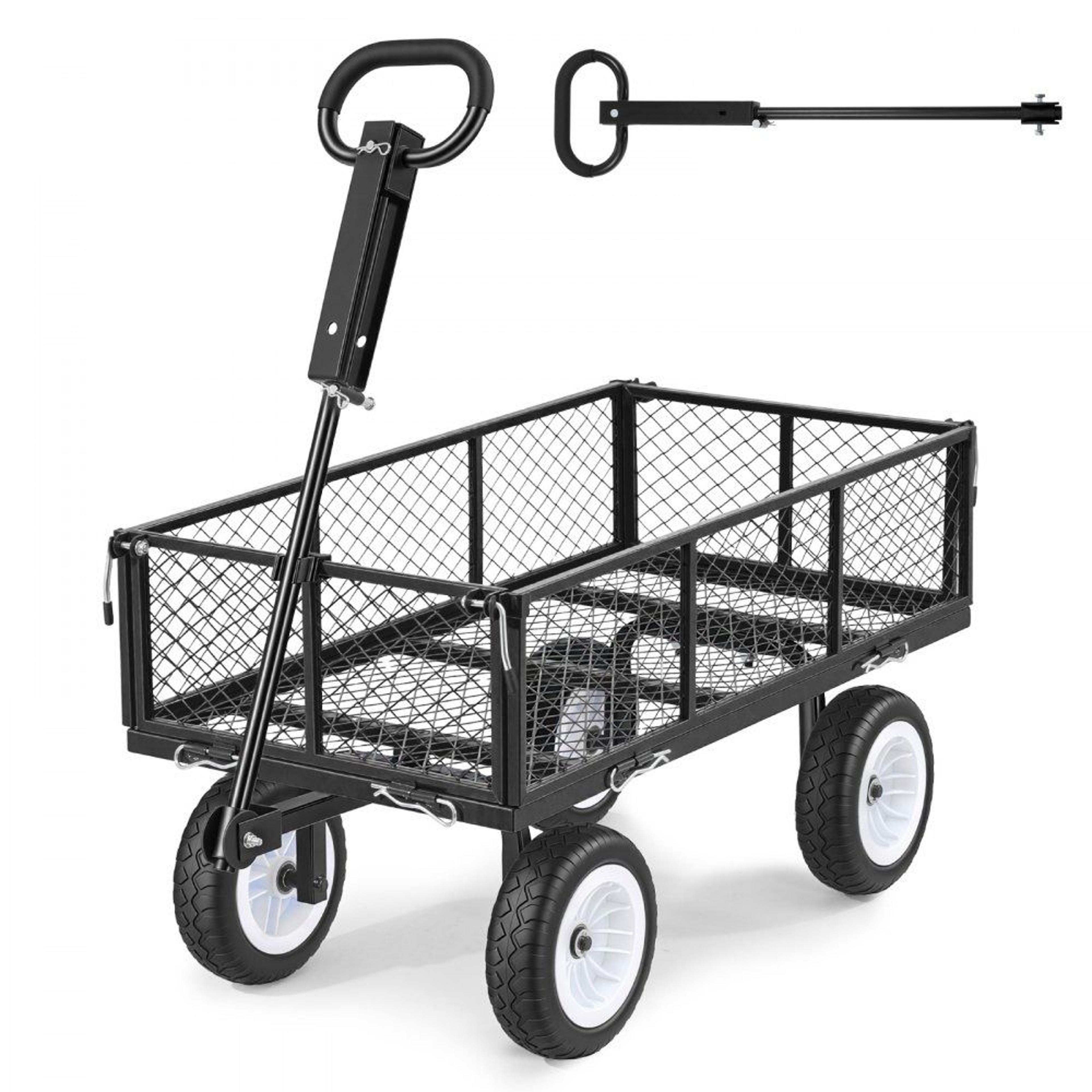 900 lb heavy duty garden cart steel utility wagon with flat free tires