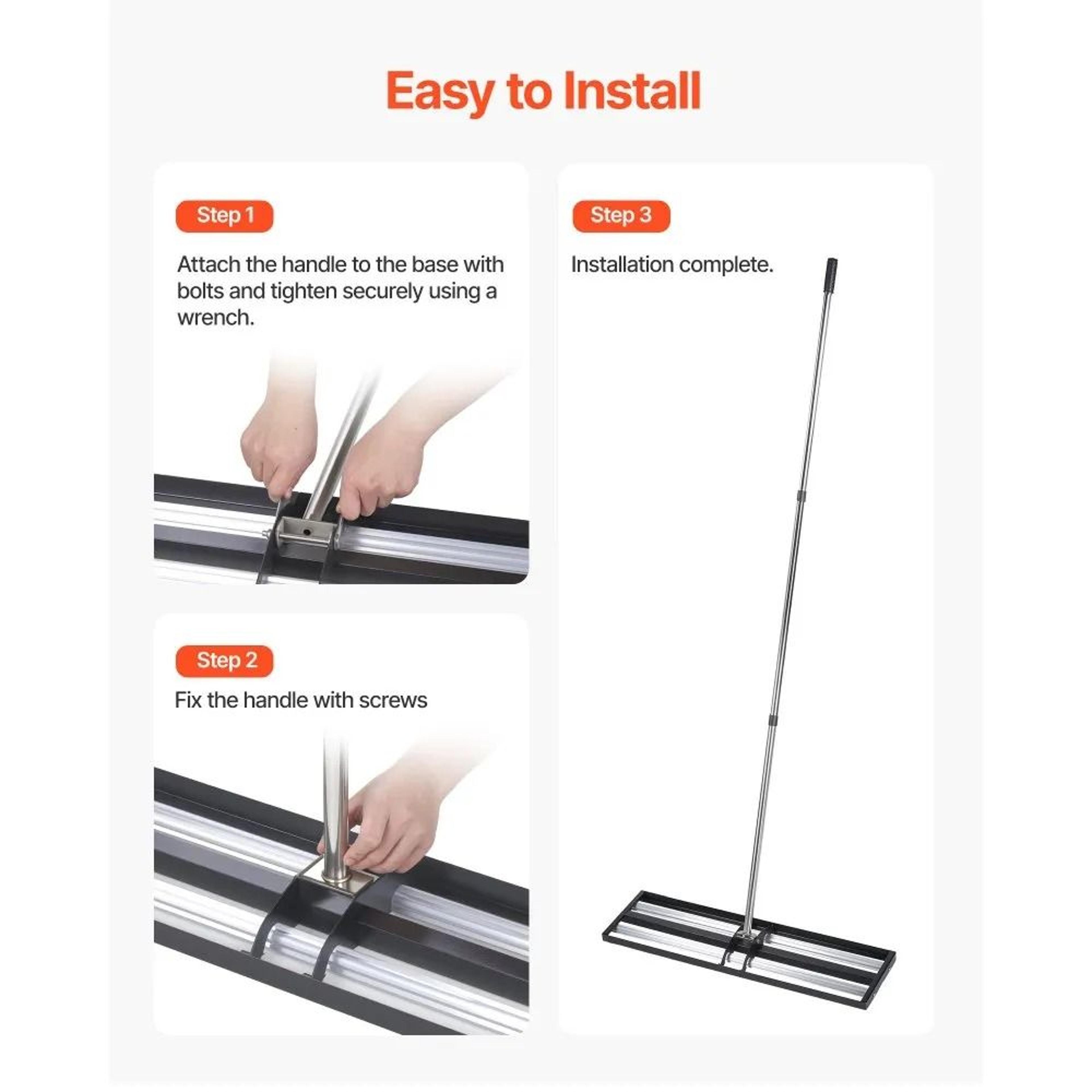 36 Inch Lawn Leveling Rake With Roller And Adjustable Handle For Yard And Garden 5