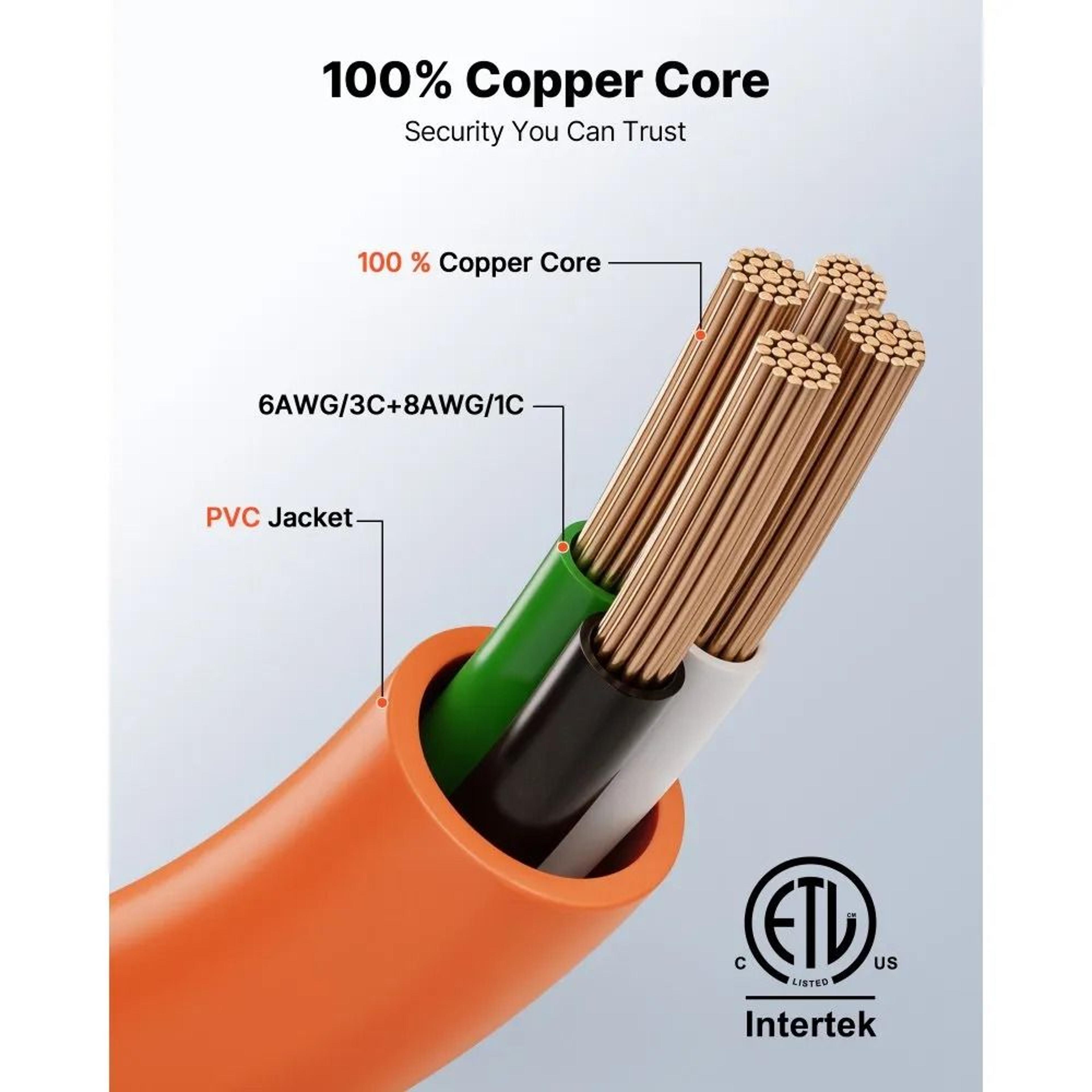 50 Amp Generator Cord 50 FT Heavy Duty RV Power Cord With NEMA 1450P To SS250R Twist Lock 3