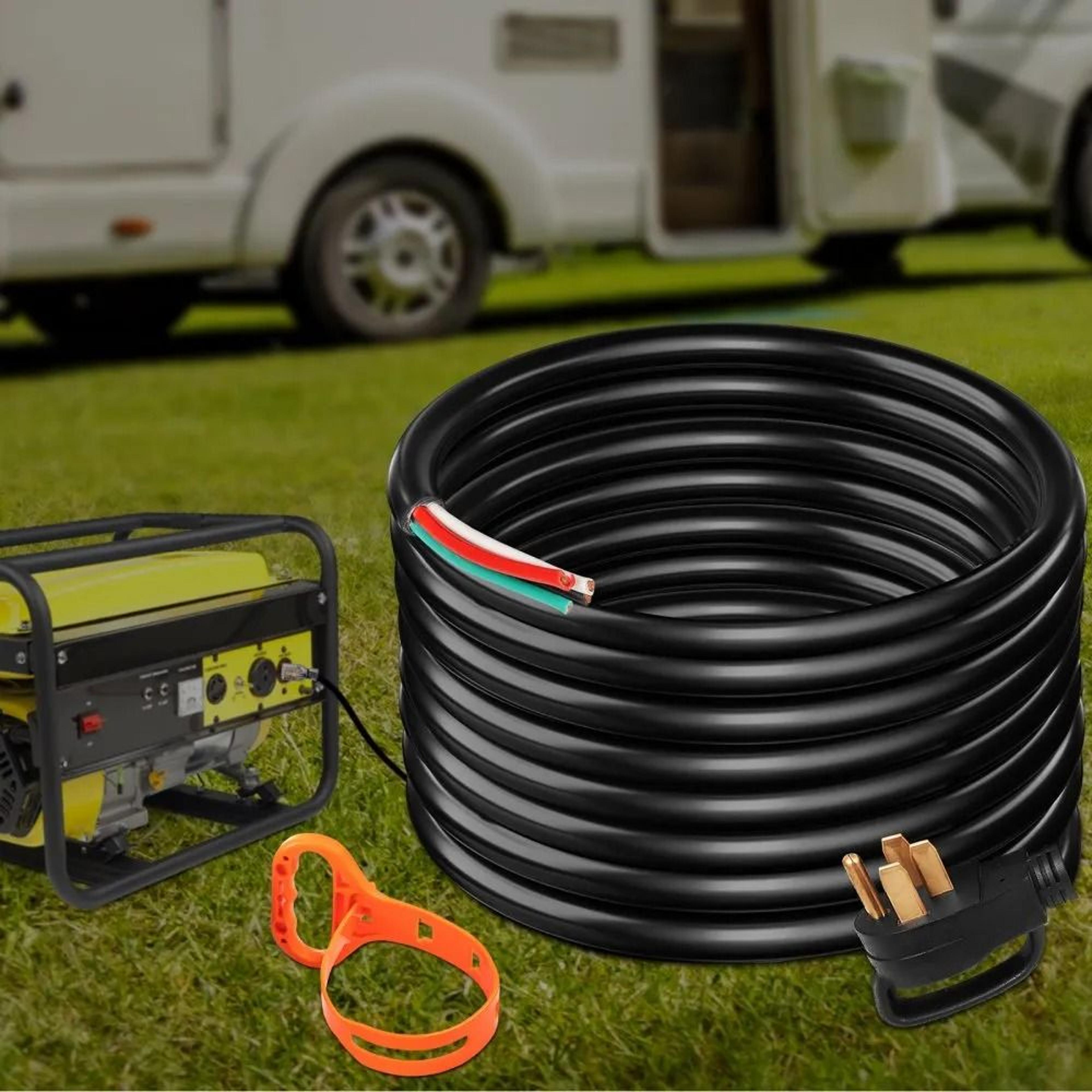 50 Amp Generator Cord 50 FT Heavy Duty NEMA 1450P To Bare Wire Power Cable 6