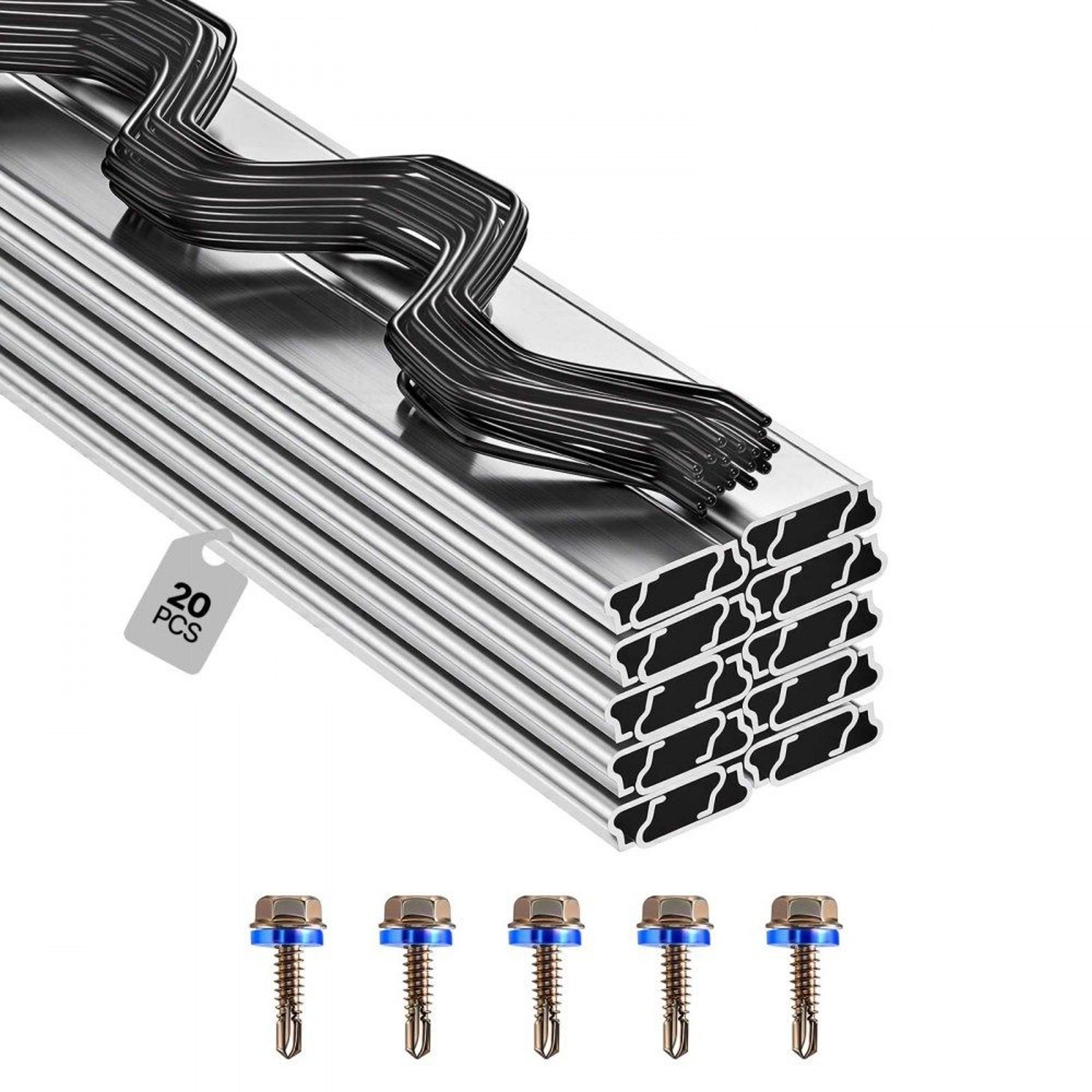 greenhouse wiggle wire and lock channel kit 20 pack 6.56 ft aluminum channels