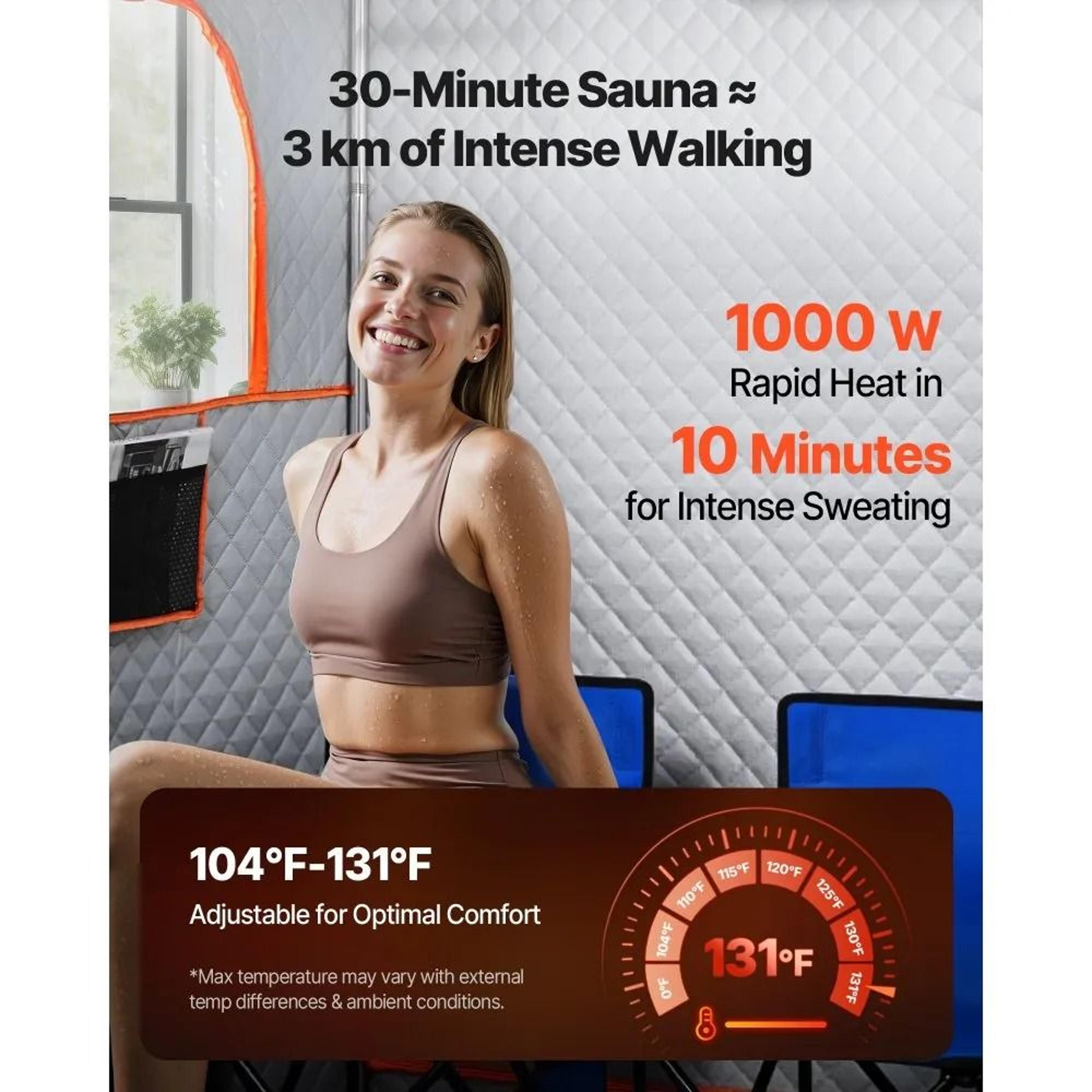 2 Person Portable Steam Sauna With 1000W Steamer Chairs And Remote 1