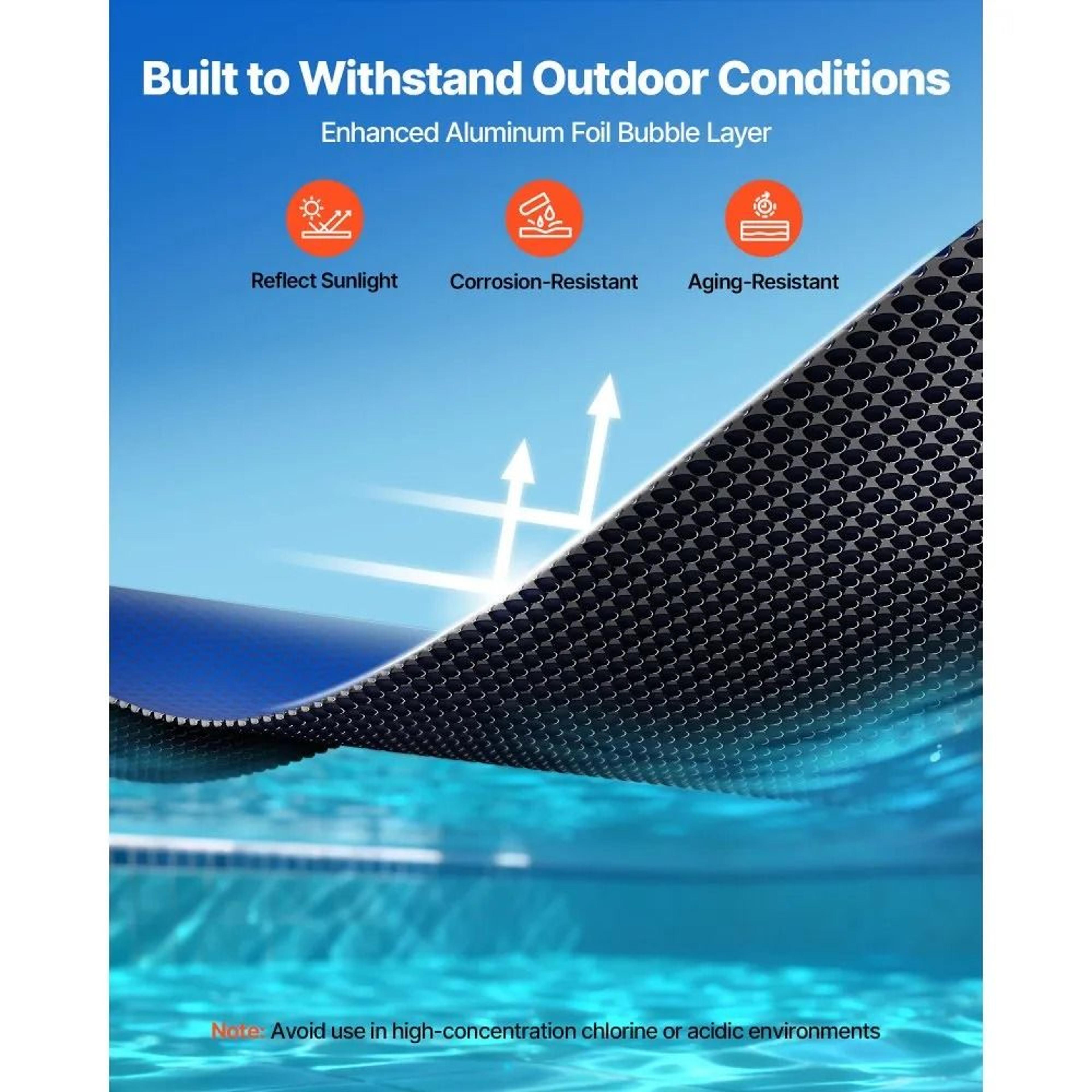 16 Mil Solar Pool Cover 32 X 16 Ft Heat Retaining Pool Blanket 4