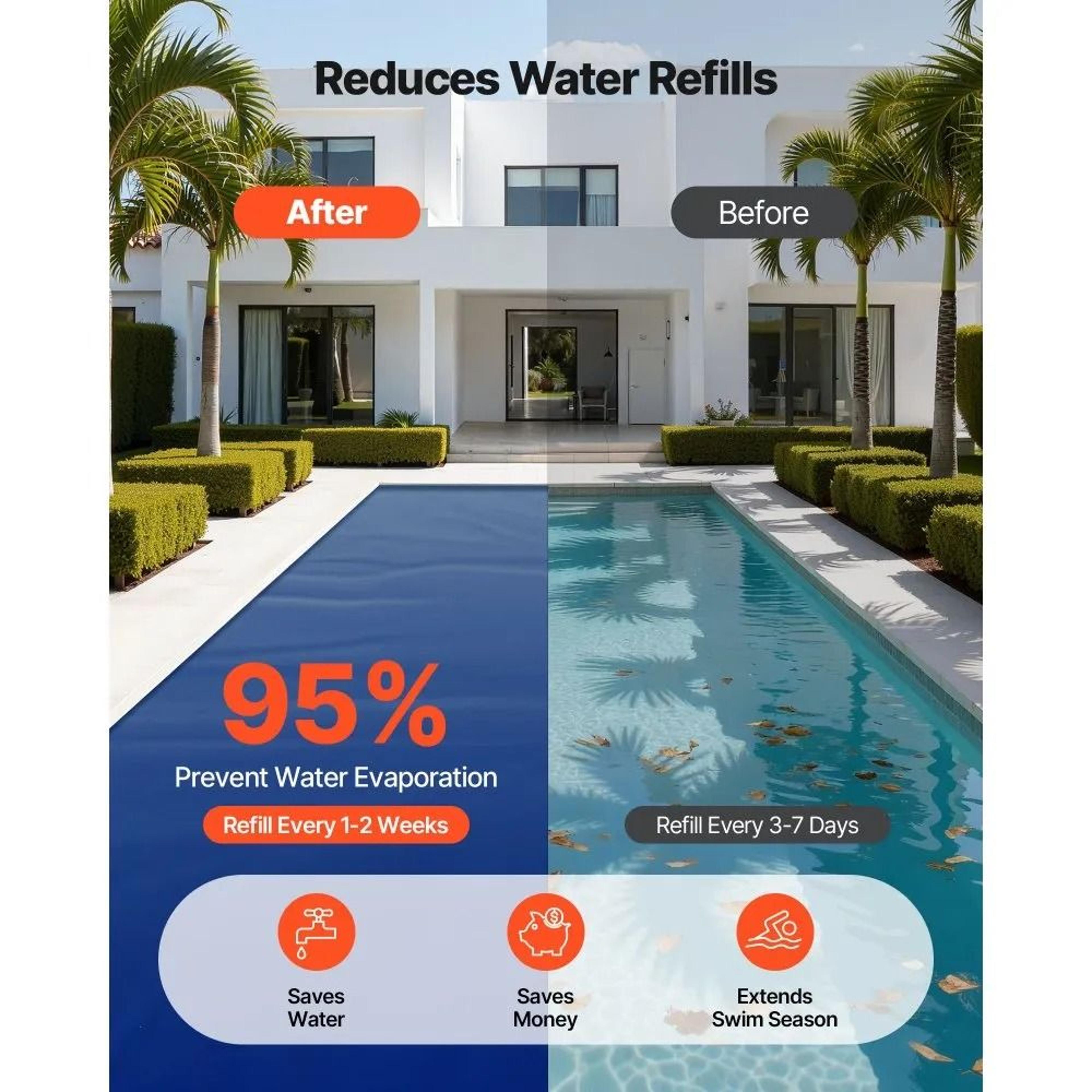16 Mil Solar Pool Cover 32 X 16 Ft Heat Retaining Pool Blanket 1