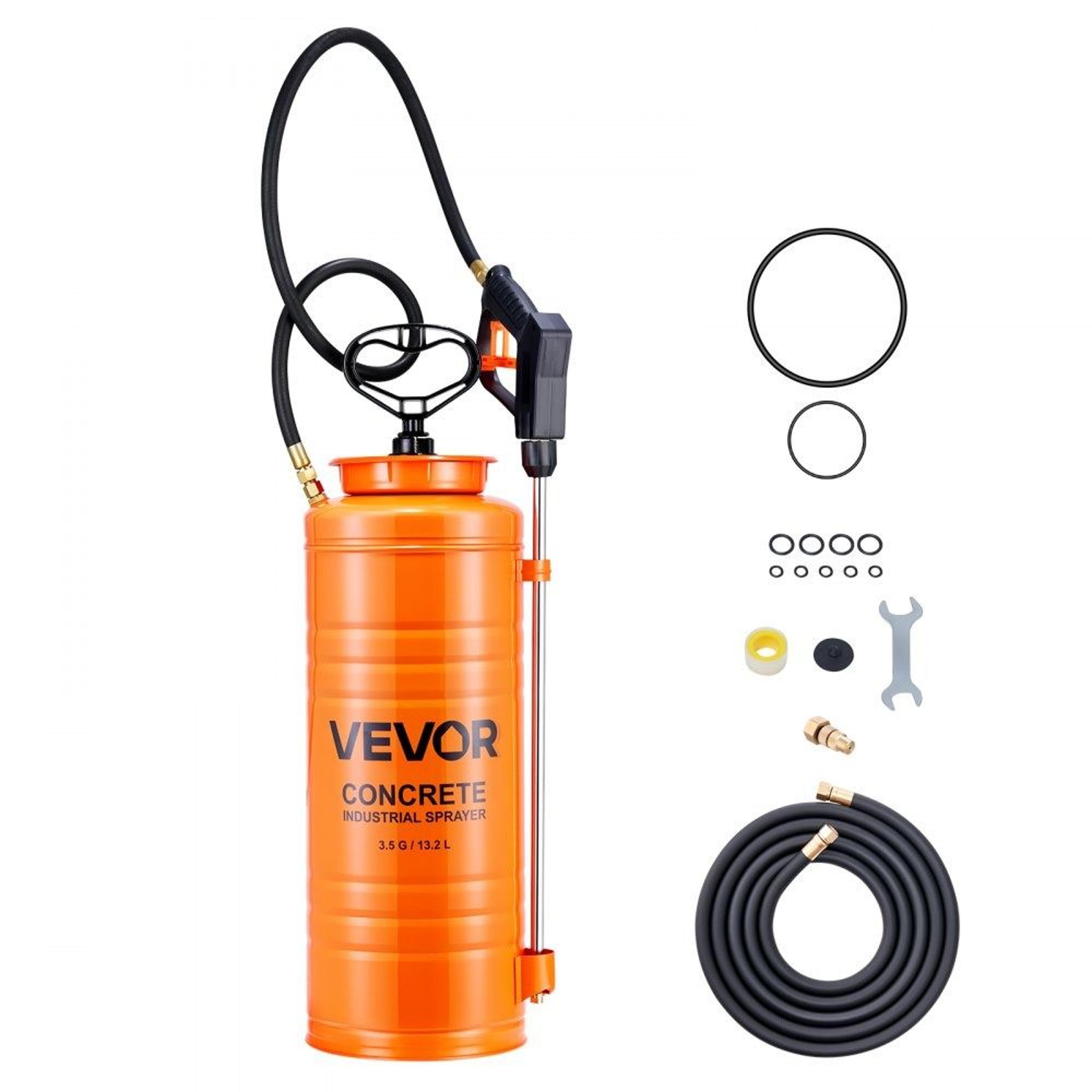 heavy duty 3.5 gallon stainless steel concrete pump sprayer with extended hose