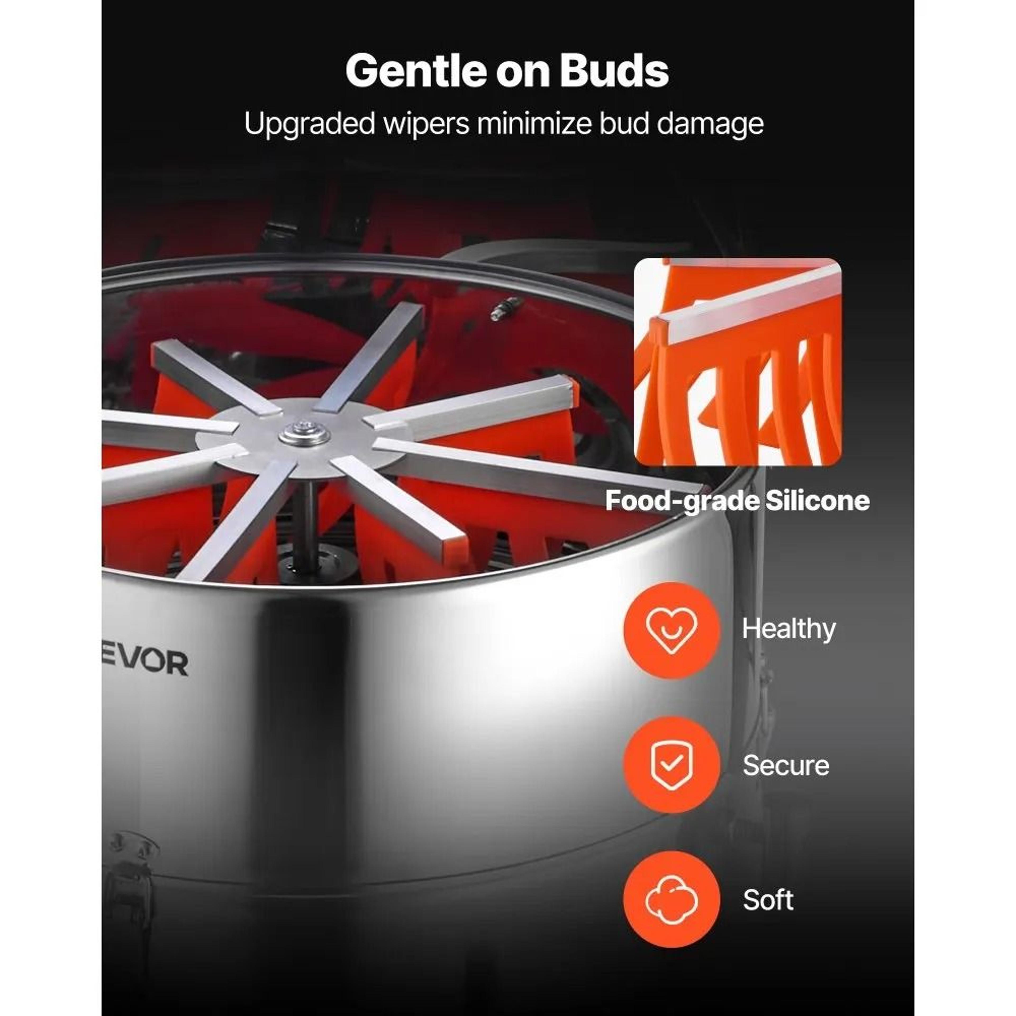 18 Inch Electric Bud Trimmer With Adjustable Speed Tiltable Drum And Stainless Steel Blades 2