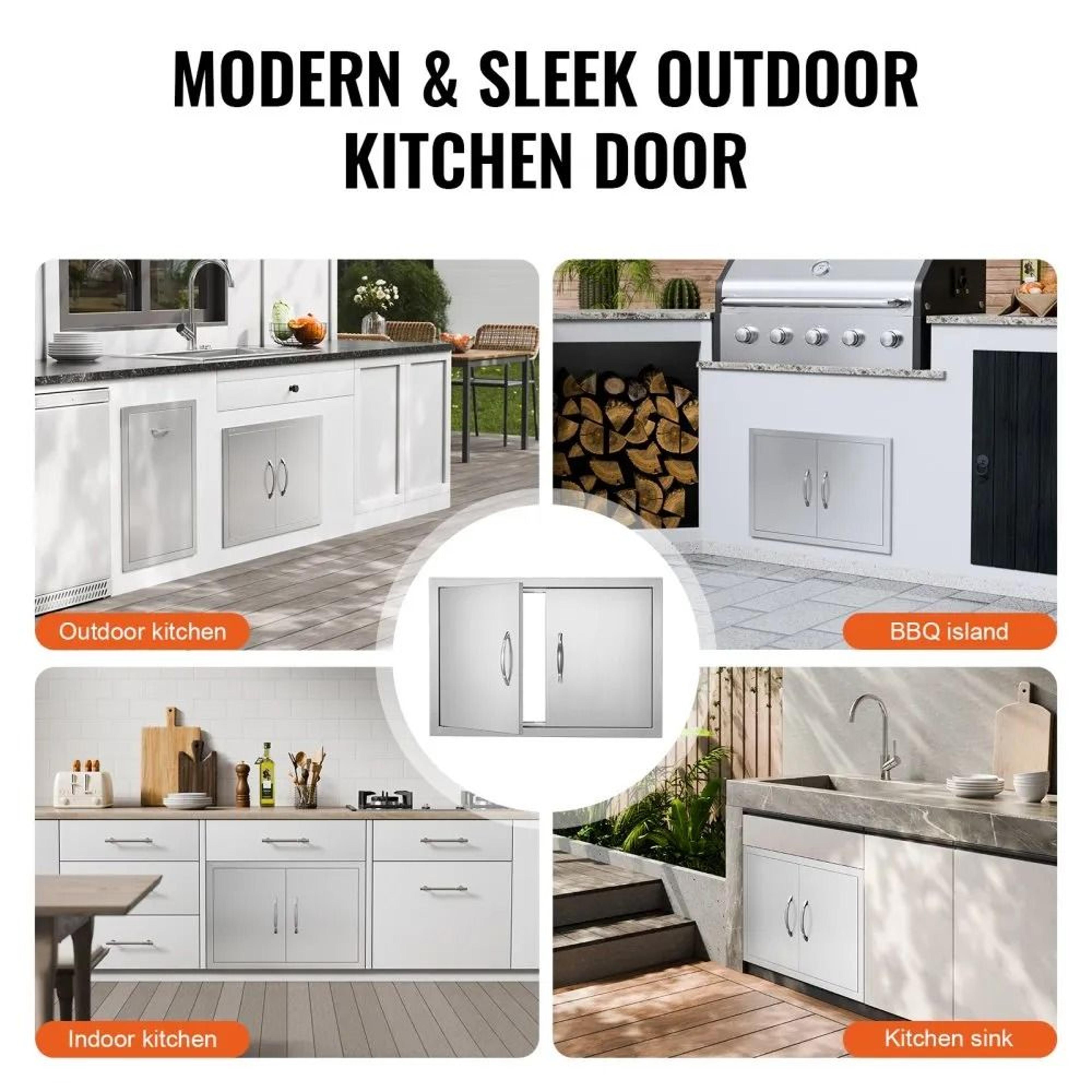 28 X 19 Stainless Steel BBQ Access Door Double Outdoor Kitchen Cabinet Door 5