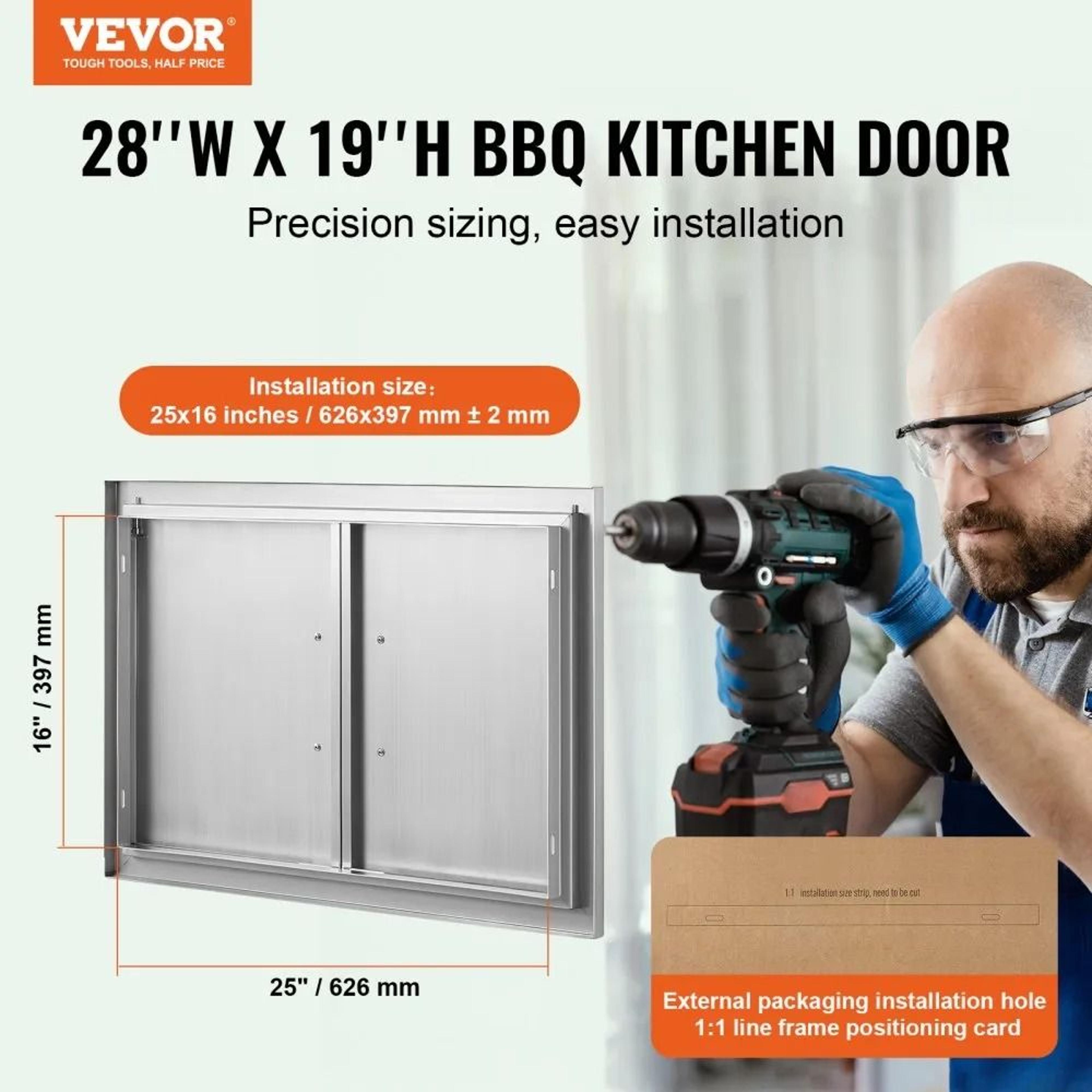 28 X 19 Stainless Steel BBQ Access Door Double Outdoor Kitchen Cabinet Door 2
