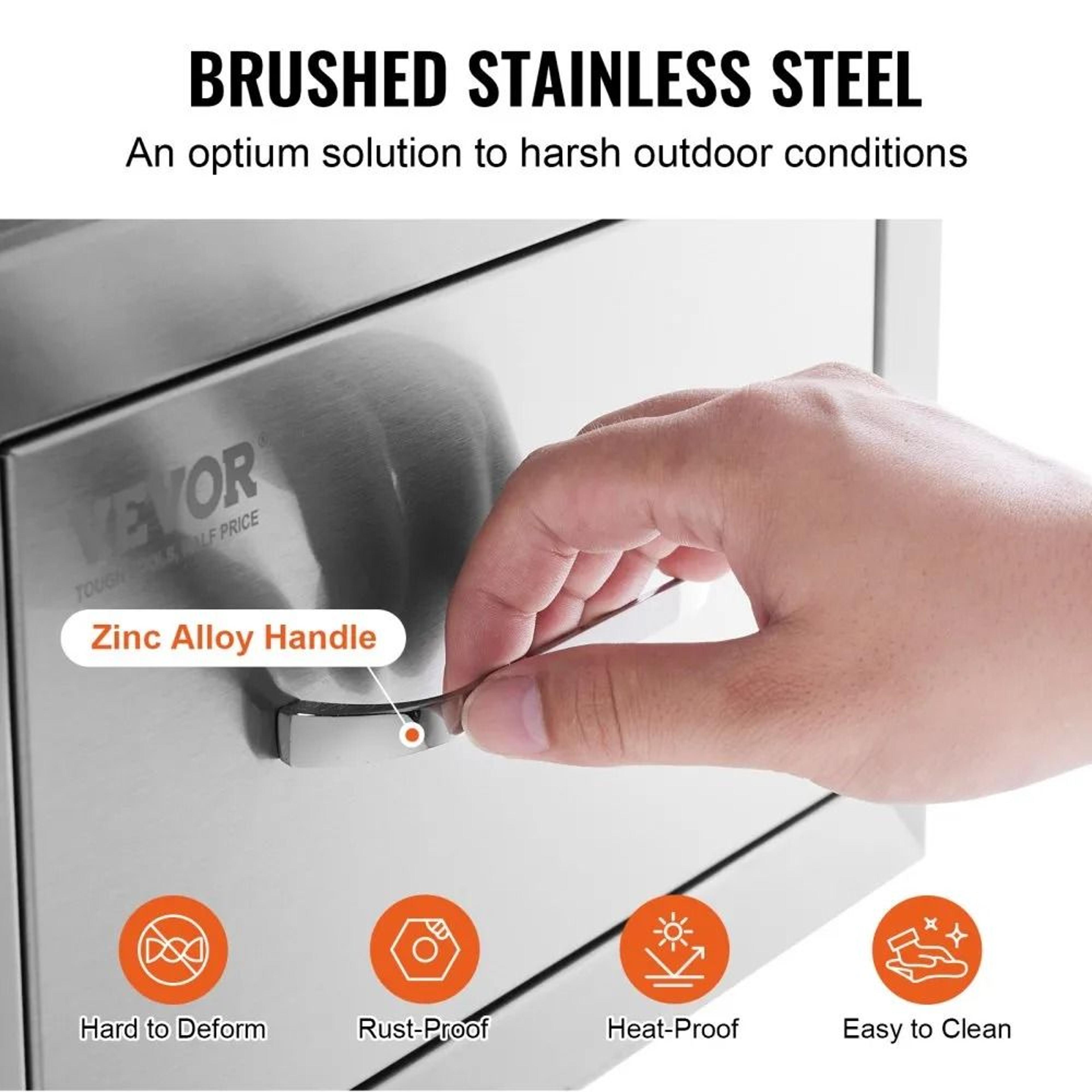 14 Inch Stainless Steel Outdoor Kitchen Double Drawers For BBQ Island Storage 1