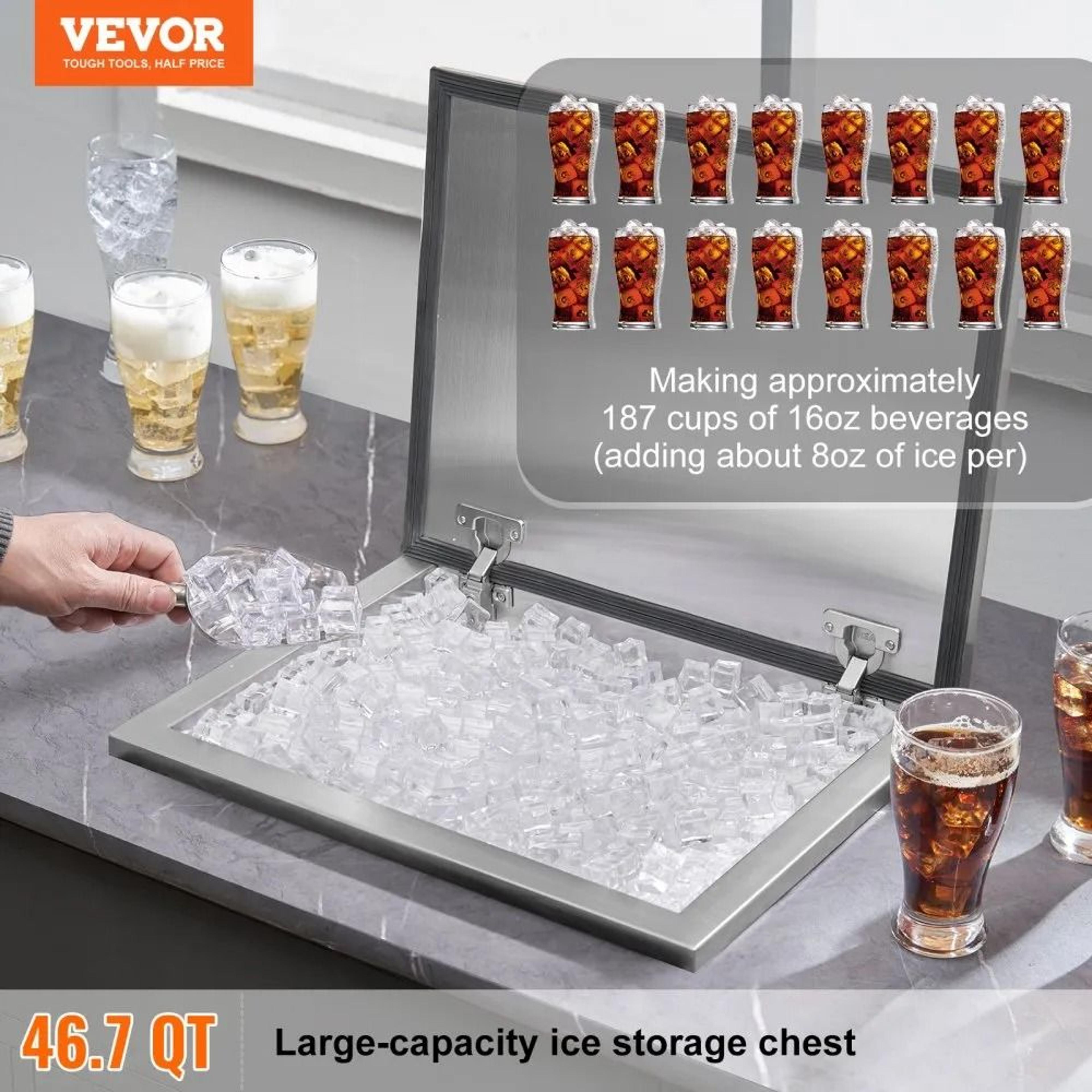 467QT Drop In Ice Chest Stainless Steel Commercial Ice Bin For Outdoor Kitchens 1