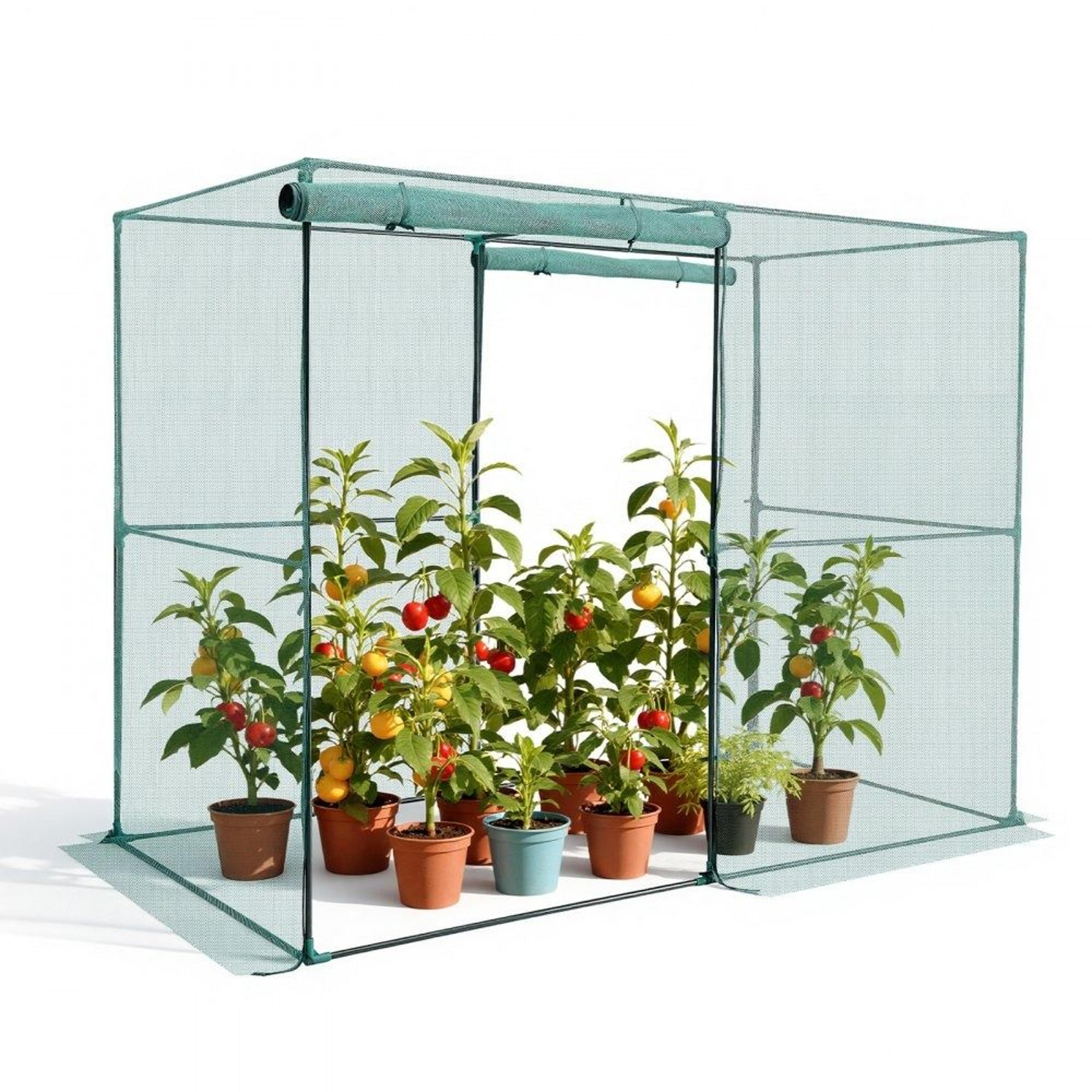 garden crop cage plant protection tent with zippered door and raised bed netting