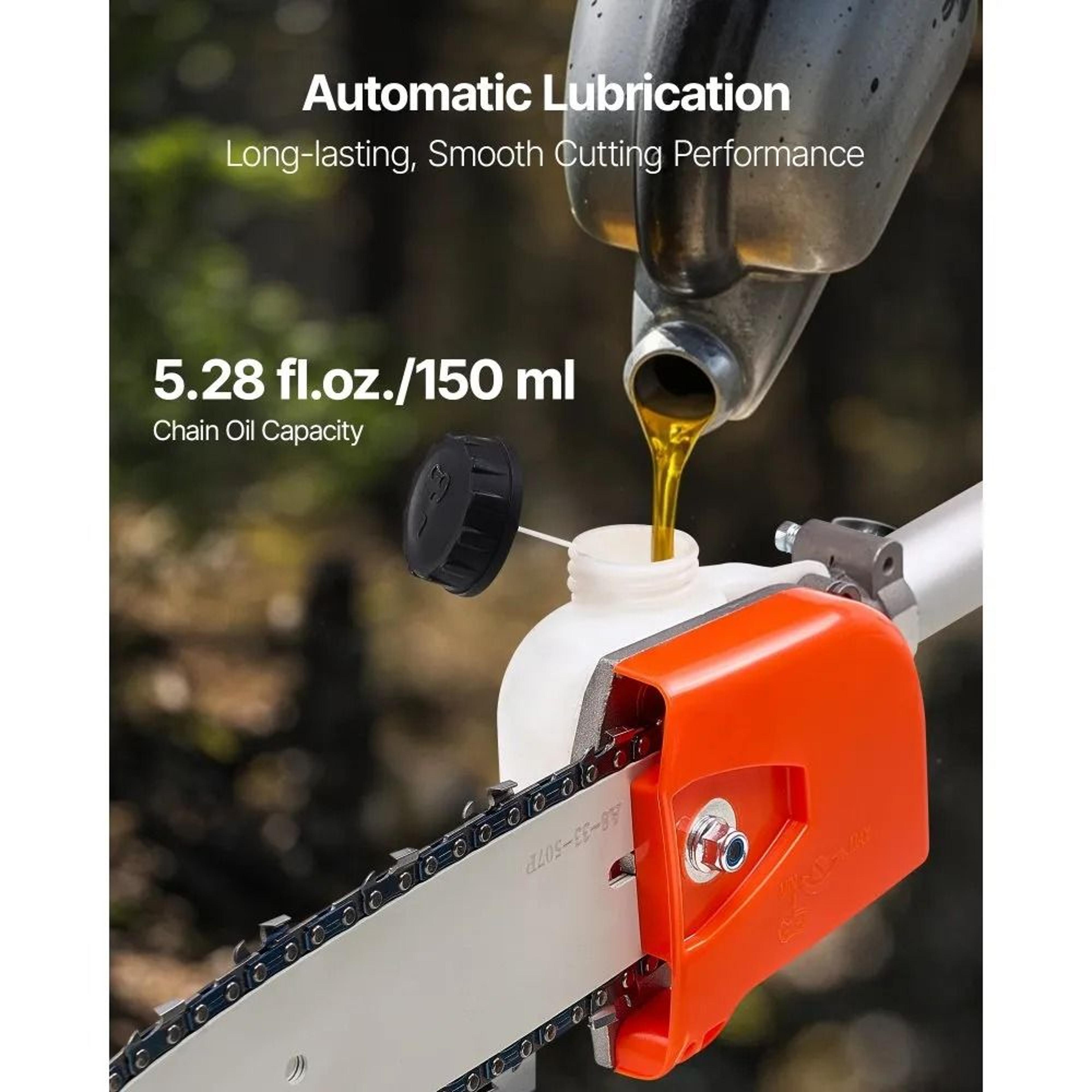 33CC Gas Pole Saw Extendable Tree Trimmer With 8 Inch Cutting Bar 2