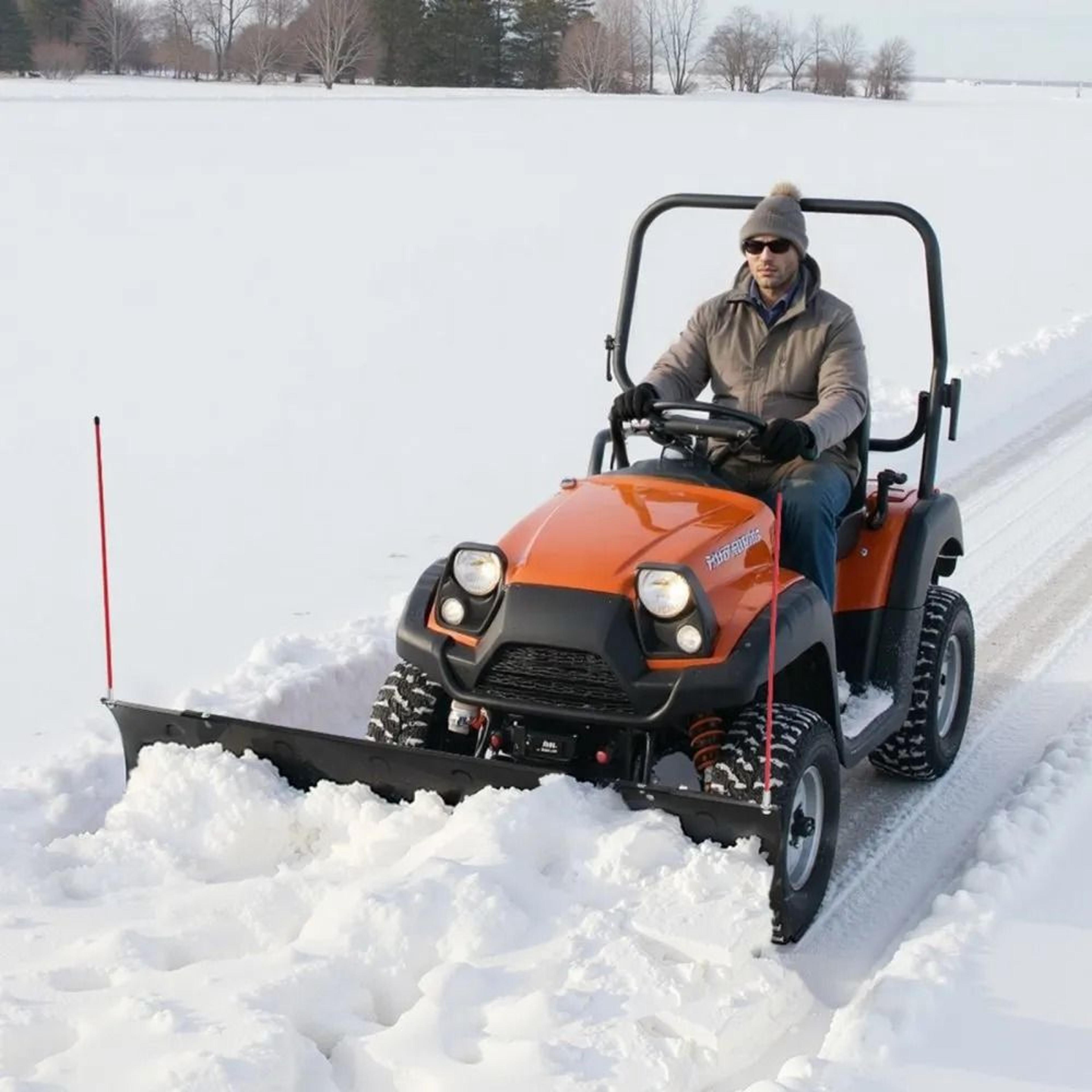 Adjustable ATV UTV Snow Plow Kit With Heavy Duty Steel Blade And Universal Mount 7