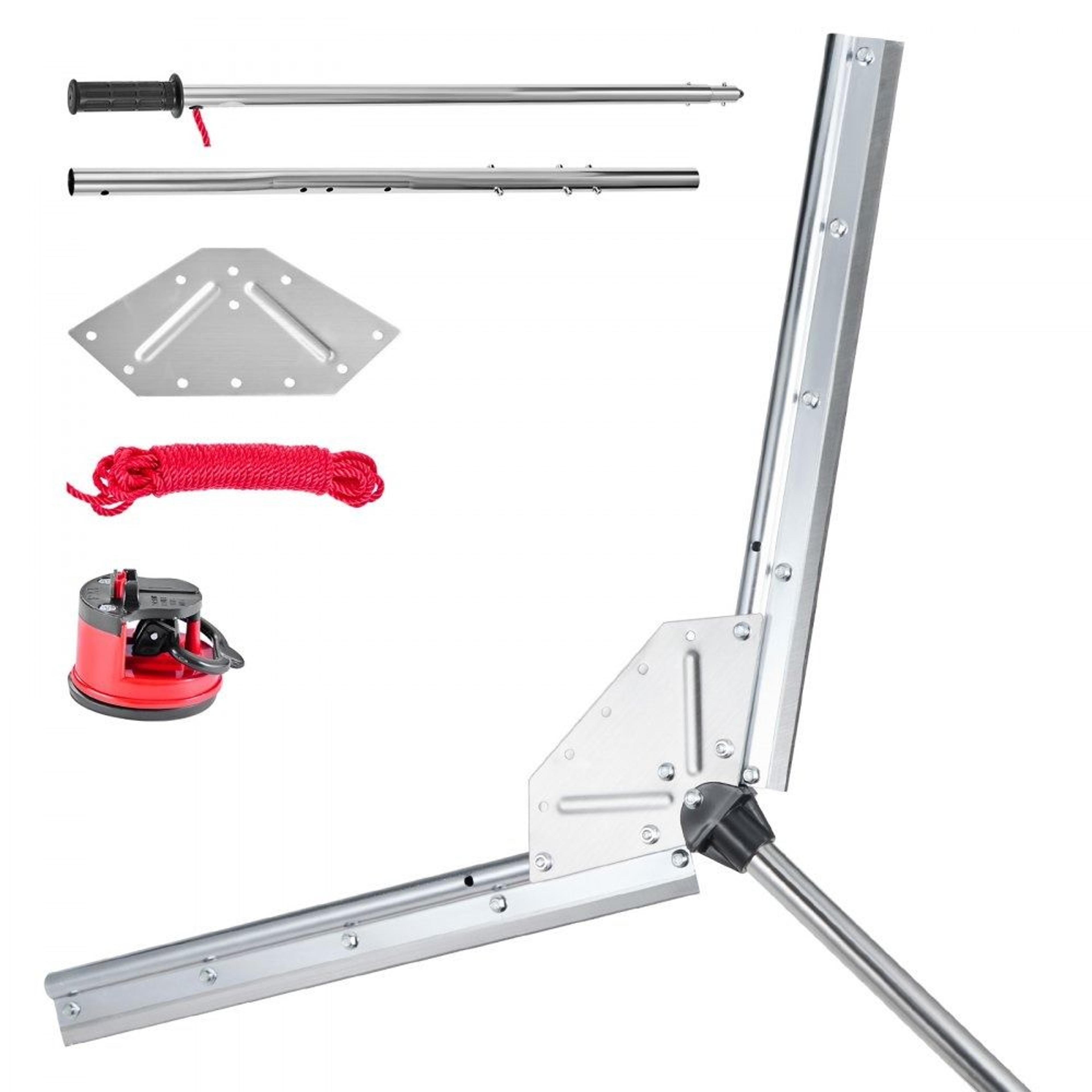 adjustable lake weed cutter pond weed rake with steel blades and long throw rope