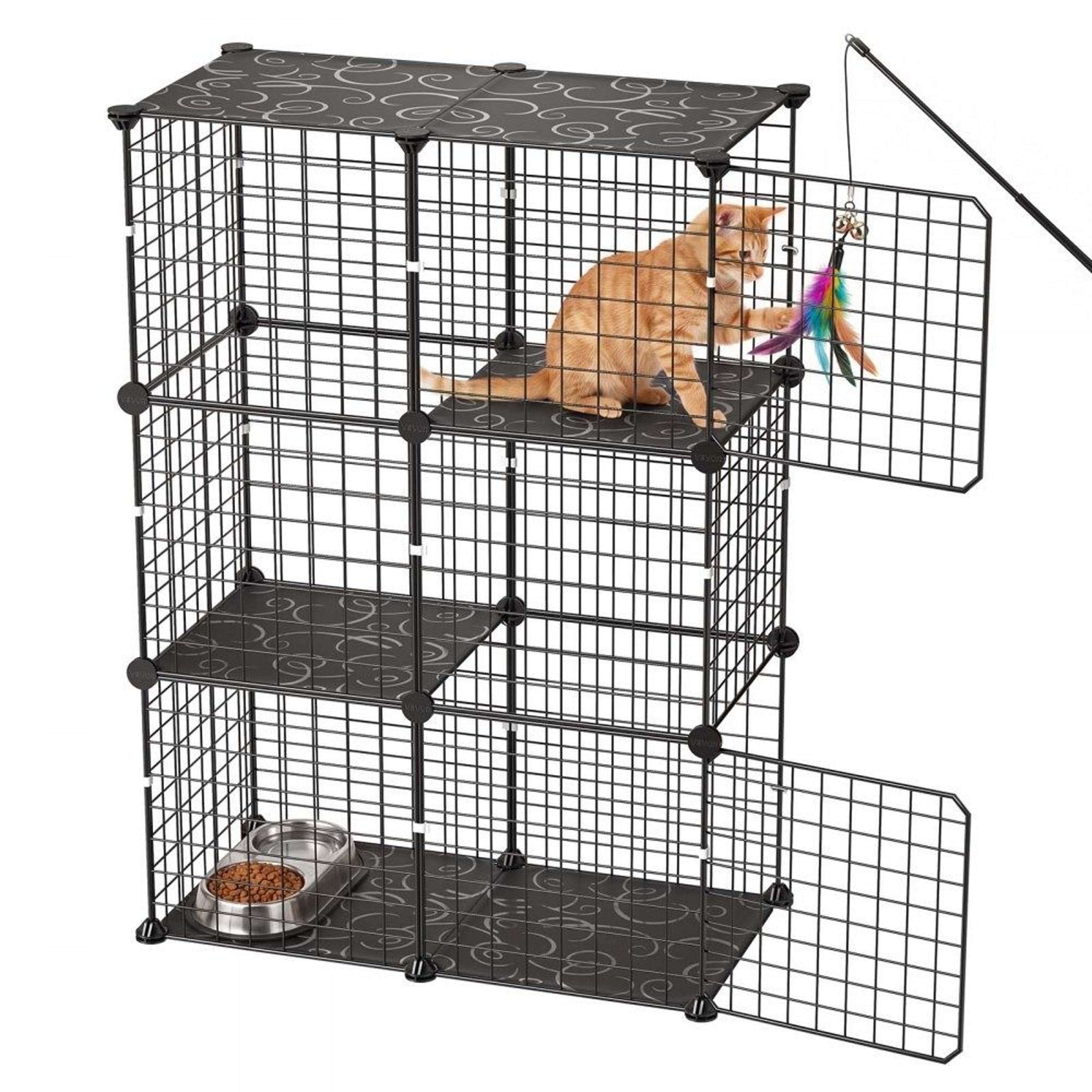 3 tier indoor cat cage large metal cat playpen and small animal enclosure