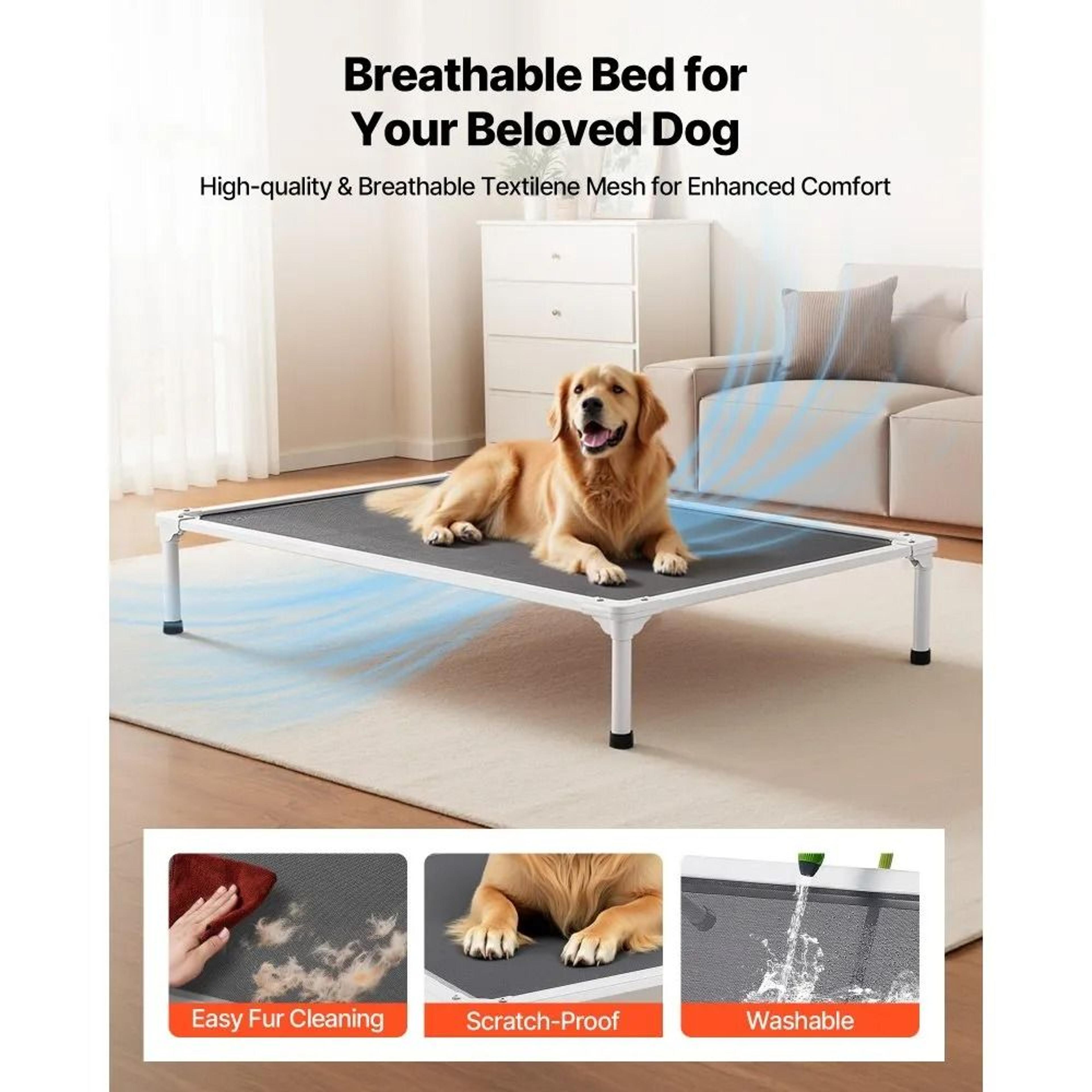 XL Elevated Dog Bed With Breathable Mesh Aluminum Frame And Portable Raised Dog Cot 1