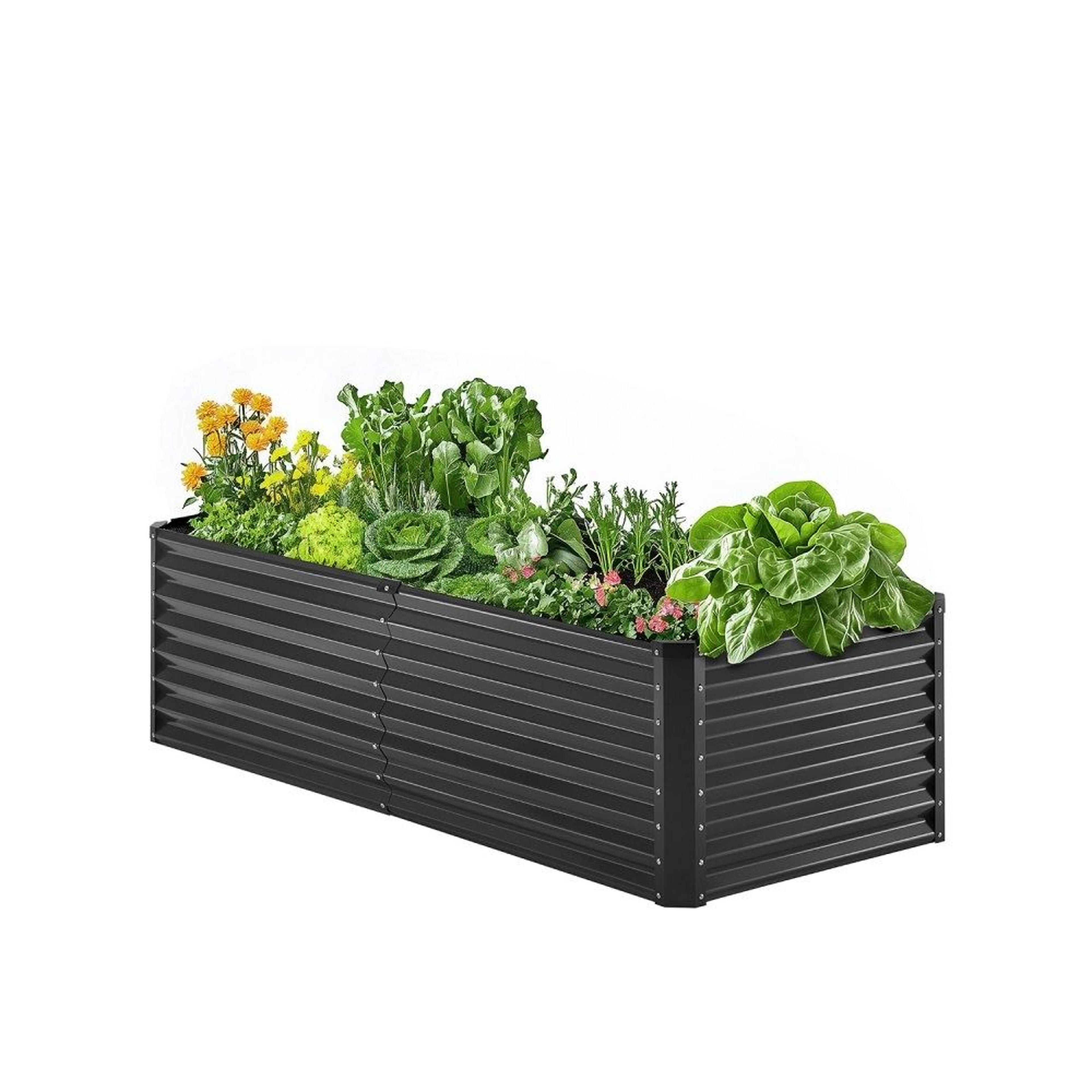 6 x 3 x 2 ft galvanized metal raised garden bed with open bottom planter box