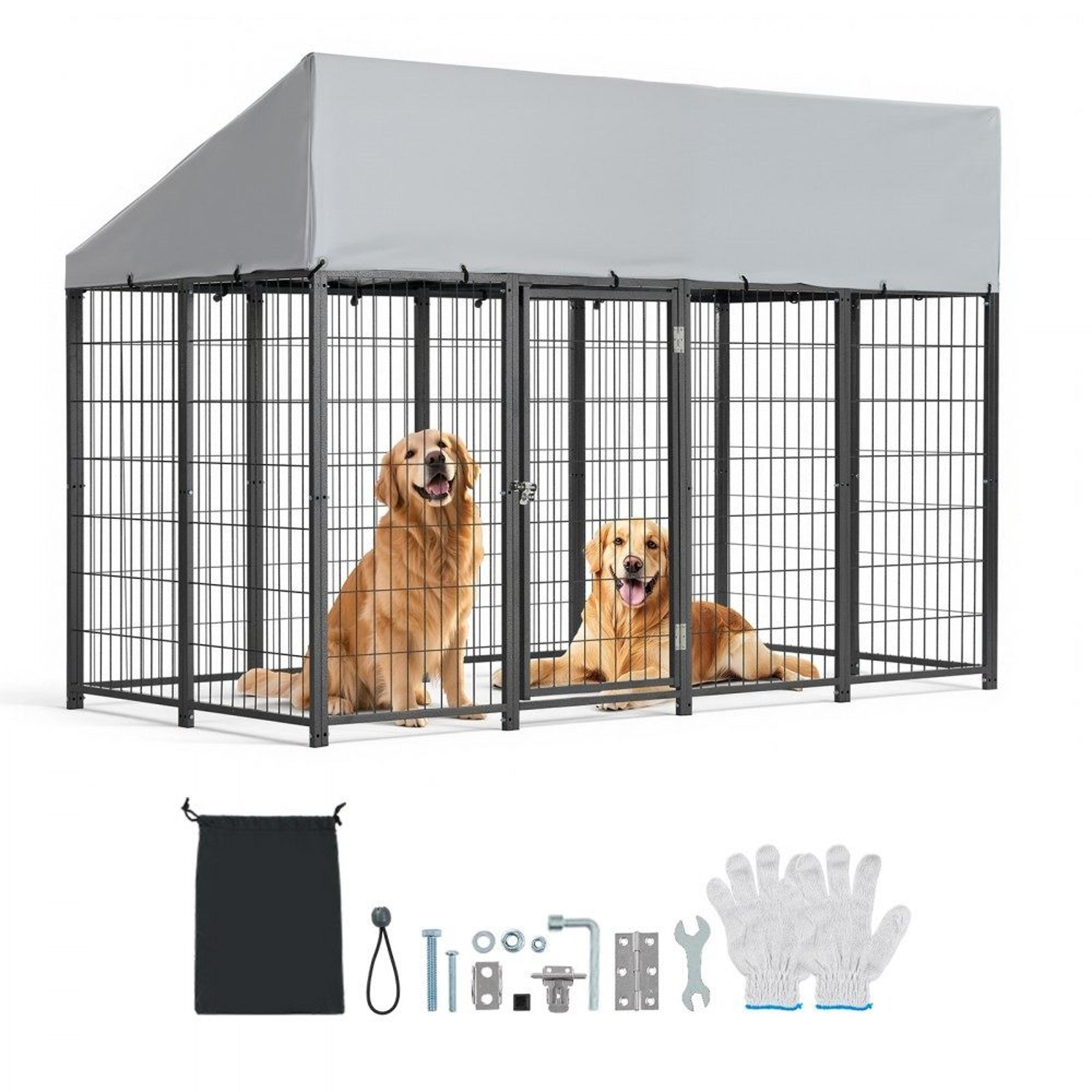 heavy duty outdoor dog kennel with waterproof roof and secure lock