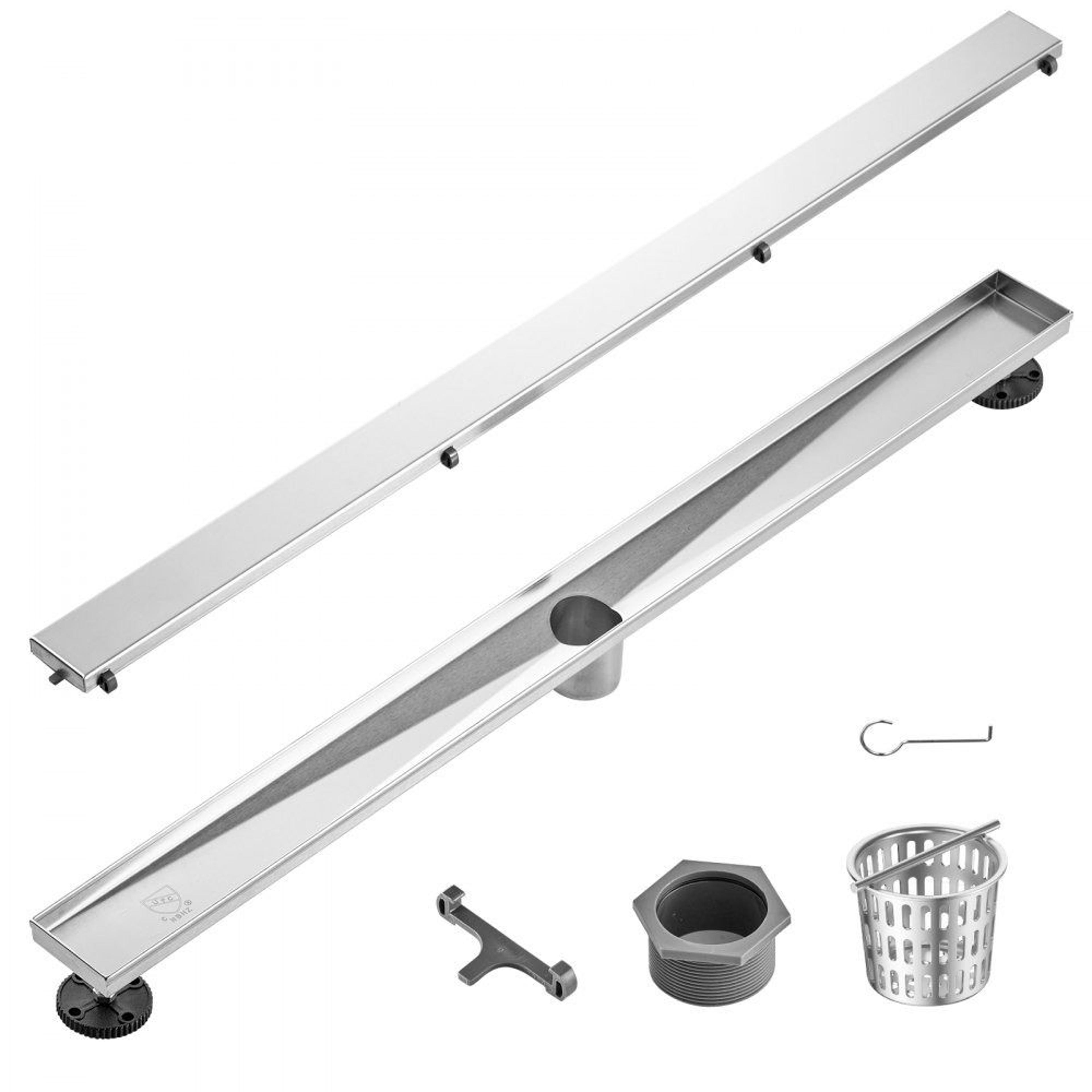 36 inch tile insert linear shower drain with stainless steel hair strainer