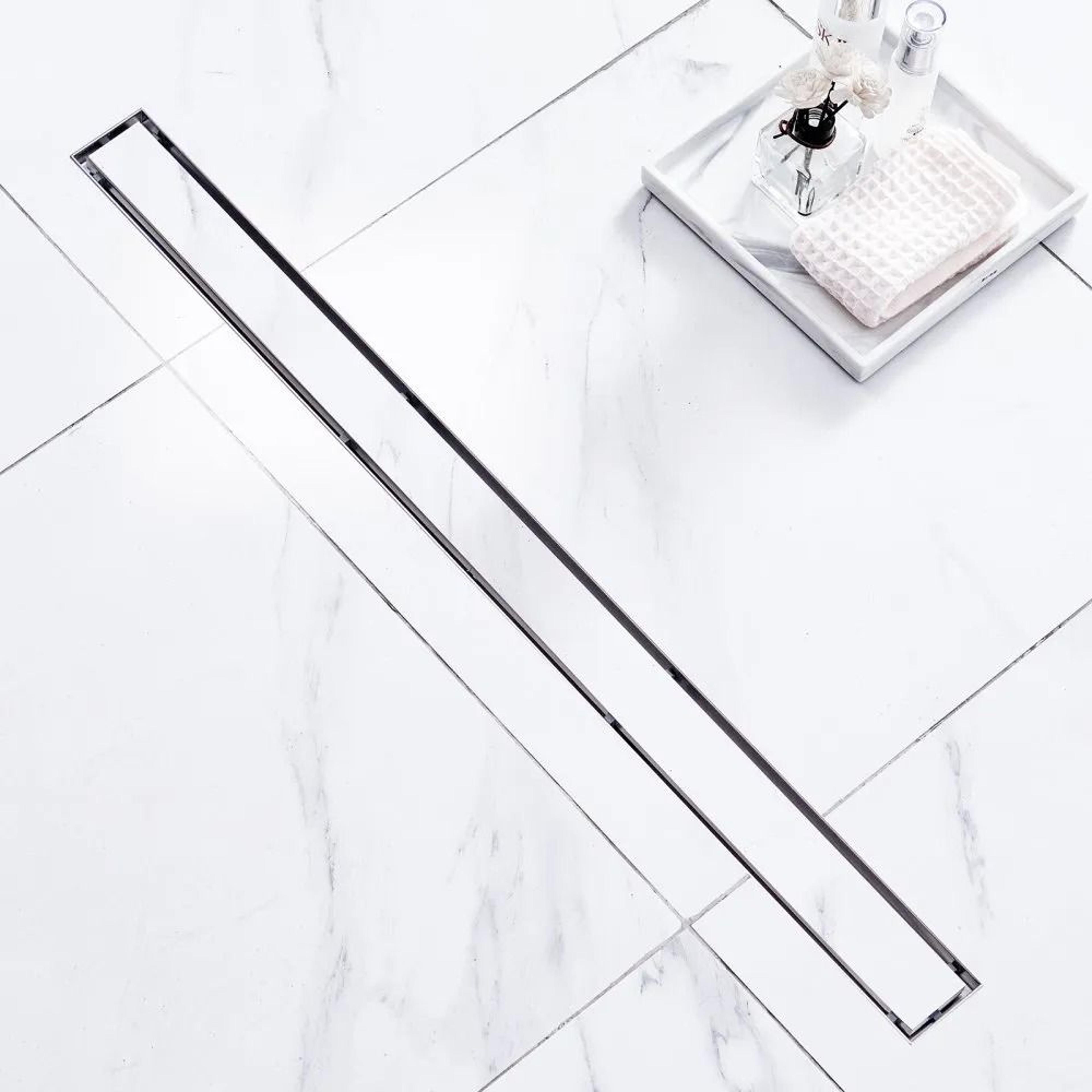 36 Inch Tile Insert Linear Shower Drain With Stainless Steel Hair Strainer 6
