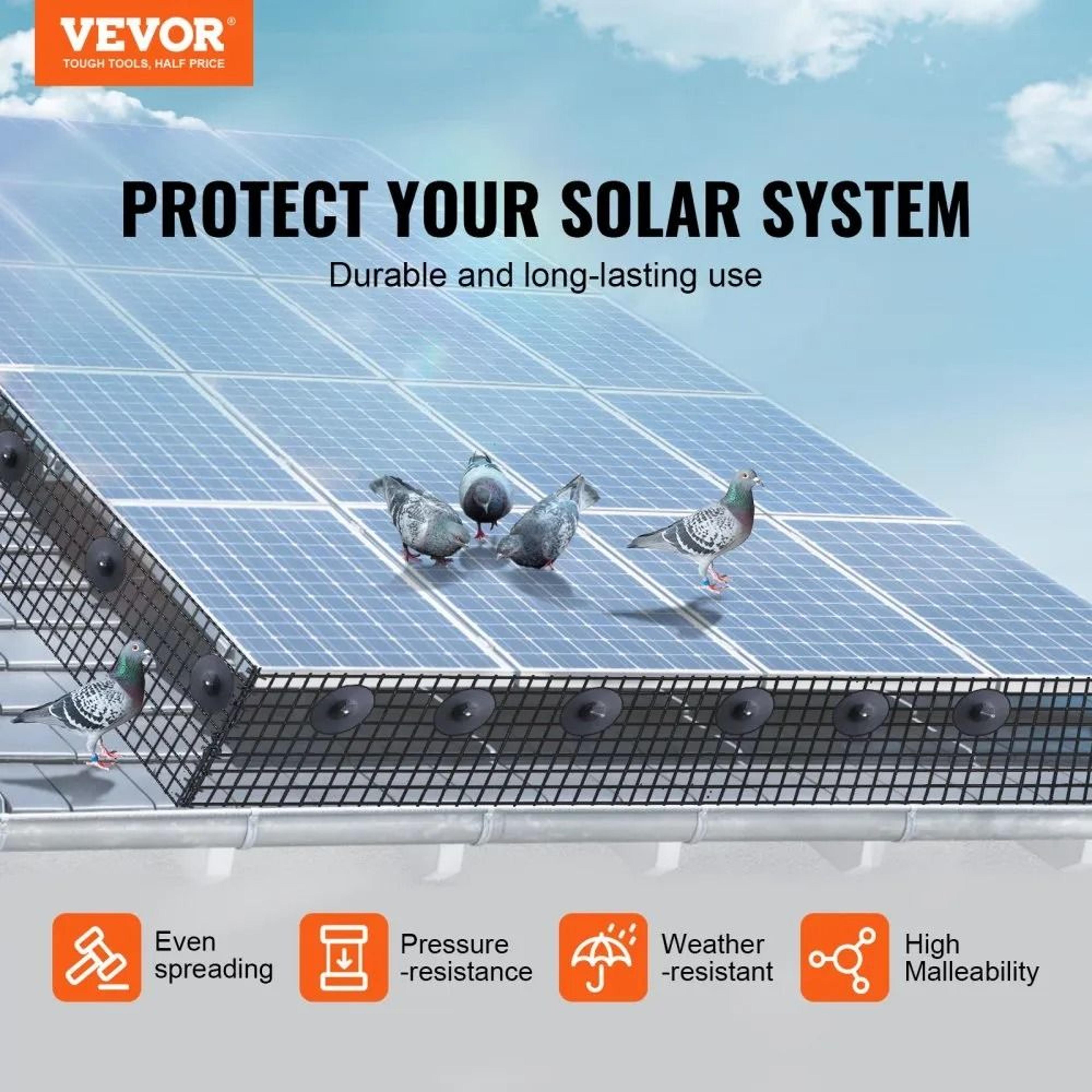 Solar Panel Bird Guard Critter Proof PVC Coated Wire Mesh Kit 6 Inch X 50 Ft 1