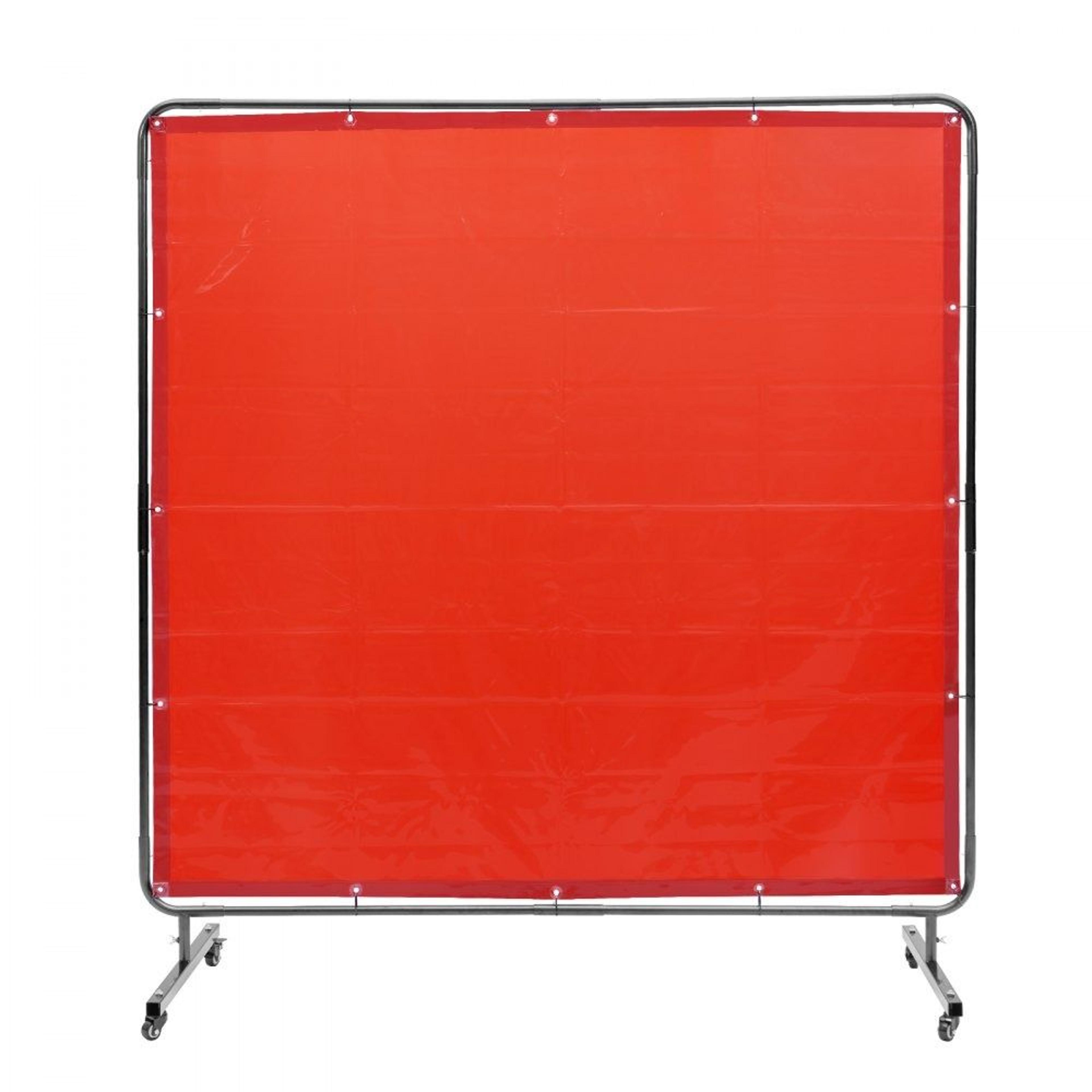 6 x 6 mobile welding screen with flame resistant curtain and uv protection