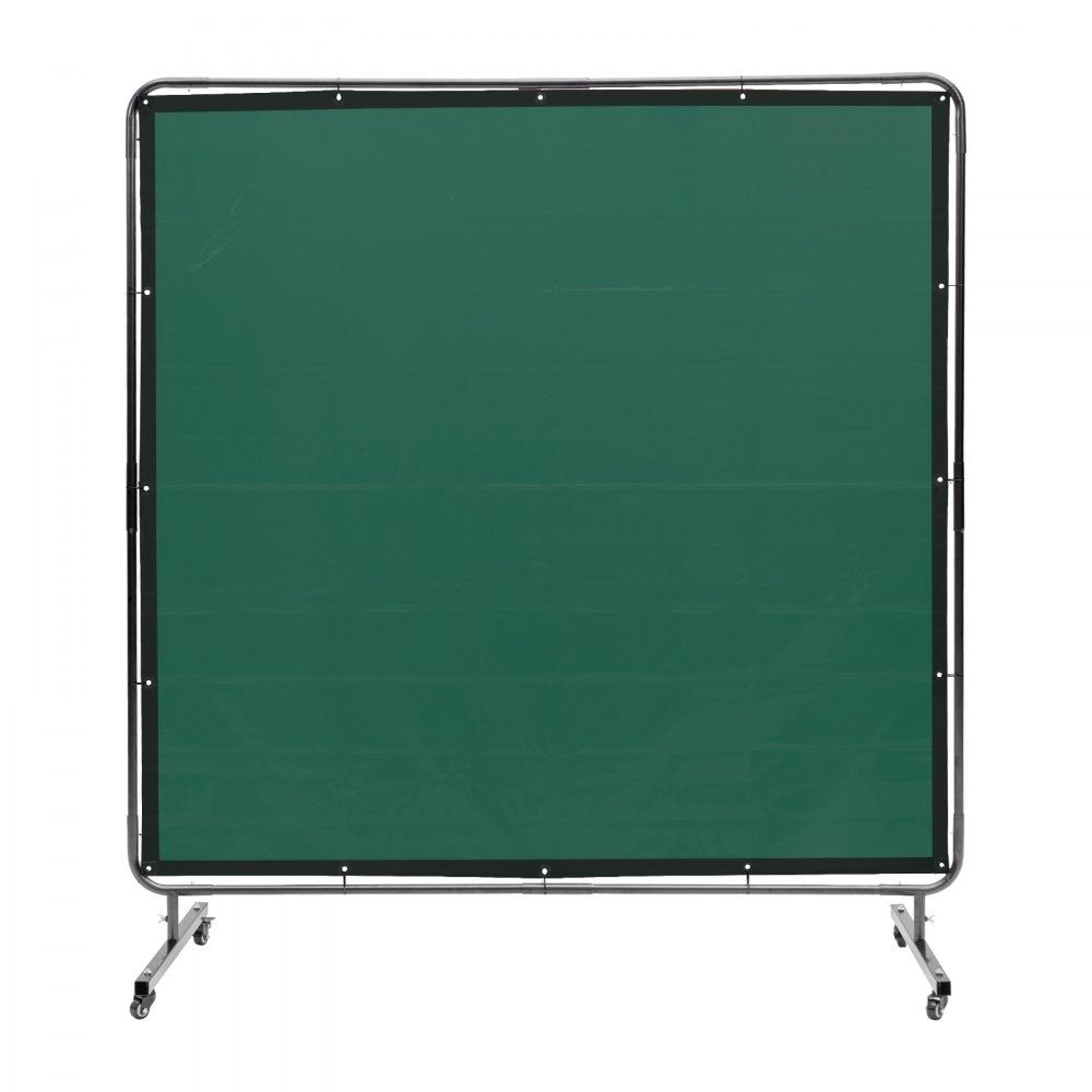 6 x 6 welding screen with frame flame resistant welding curtain with lockable wheels
