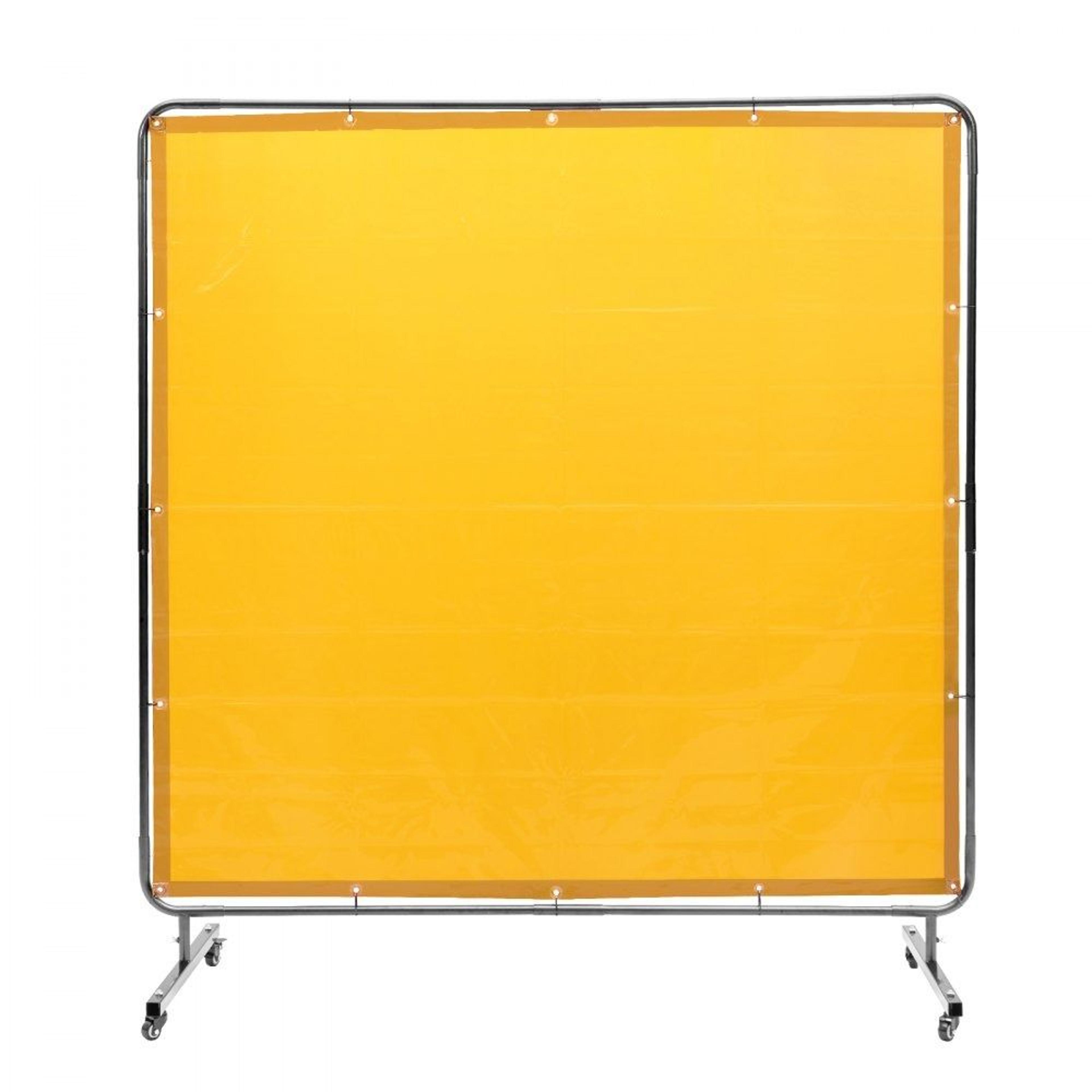 6 X 6 Mobile Welding Screen With Flame Resistant Vinyl Curtain And Locking Wheels 7